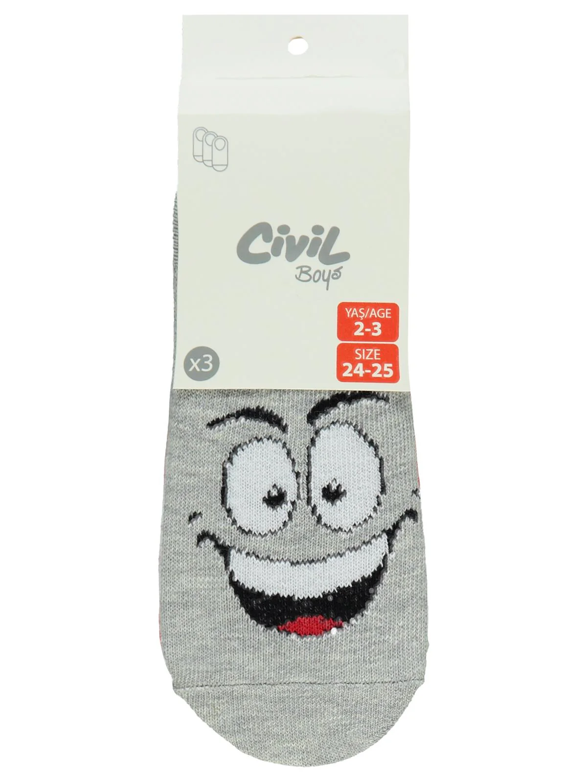 Civil Boys Gülenyüz 3'lü 2-12 Yaş Erkek Babet Çorap - Image 4