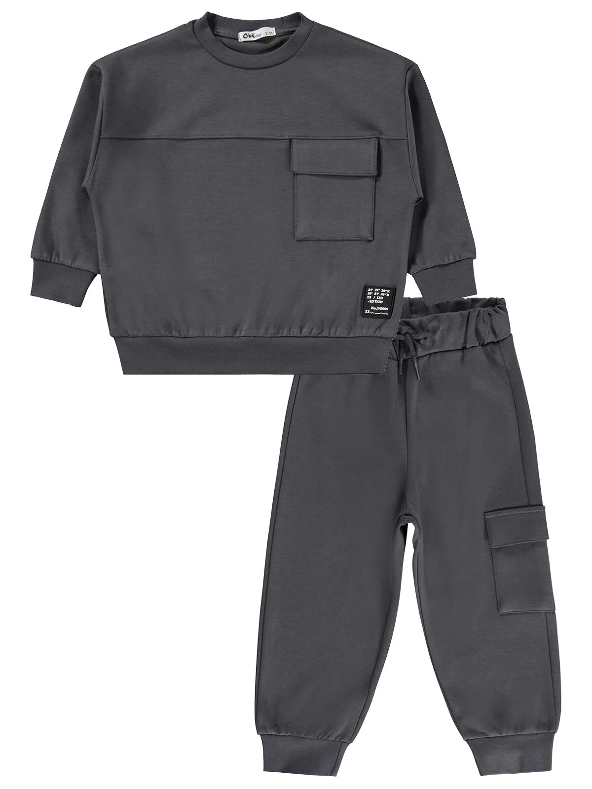 Civil Boys Kargo Cepli 2-5 Yaş Eşofman Takımı - Gri
