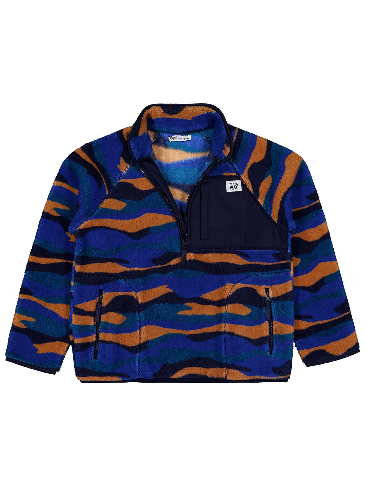 Civil Boys Karışık Dalga Desenli 10-13 Yaş Sweatshirt - Mavi - Image 3