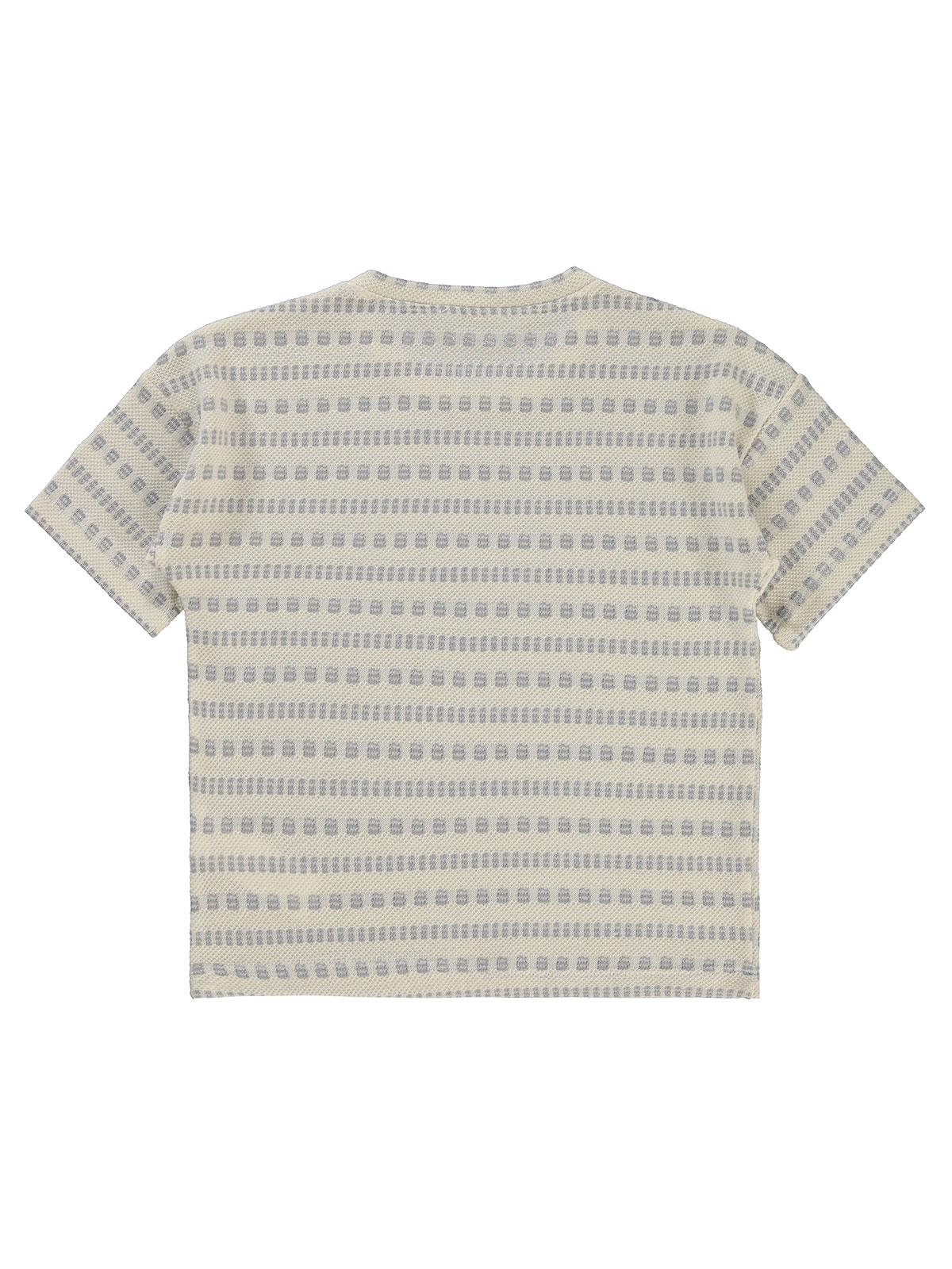 Civil Boys Kendinden Desenli 10-13 Yaş Tişört - Gri - Image 12