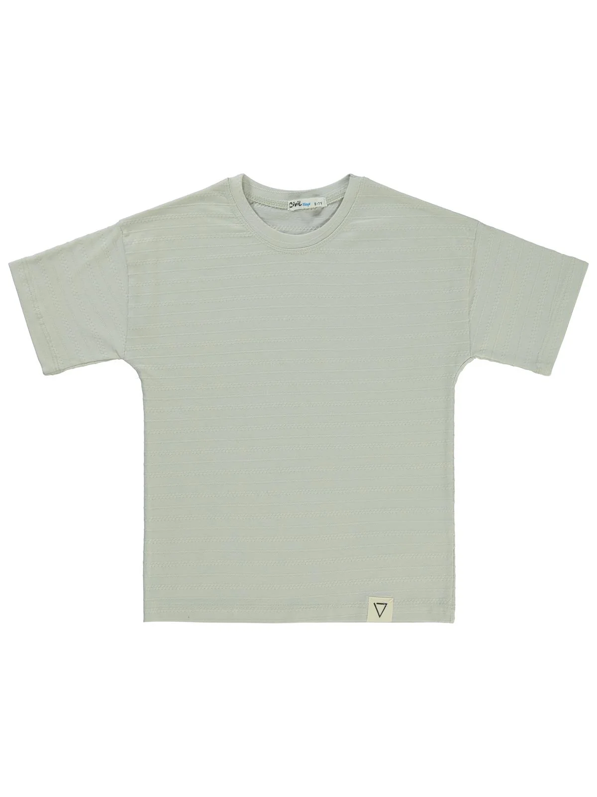 Civil Boys Kendinden Desenli 10-13 Yaş Tişört - Gri - Image 2