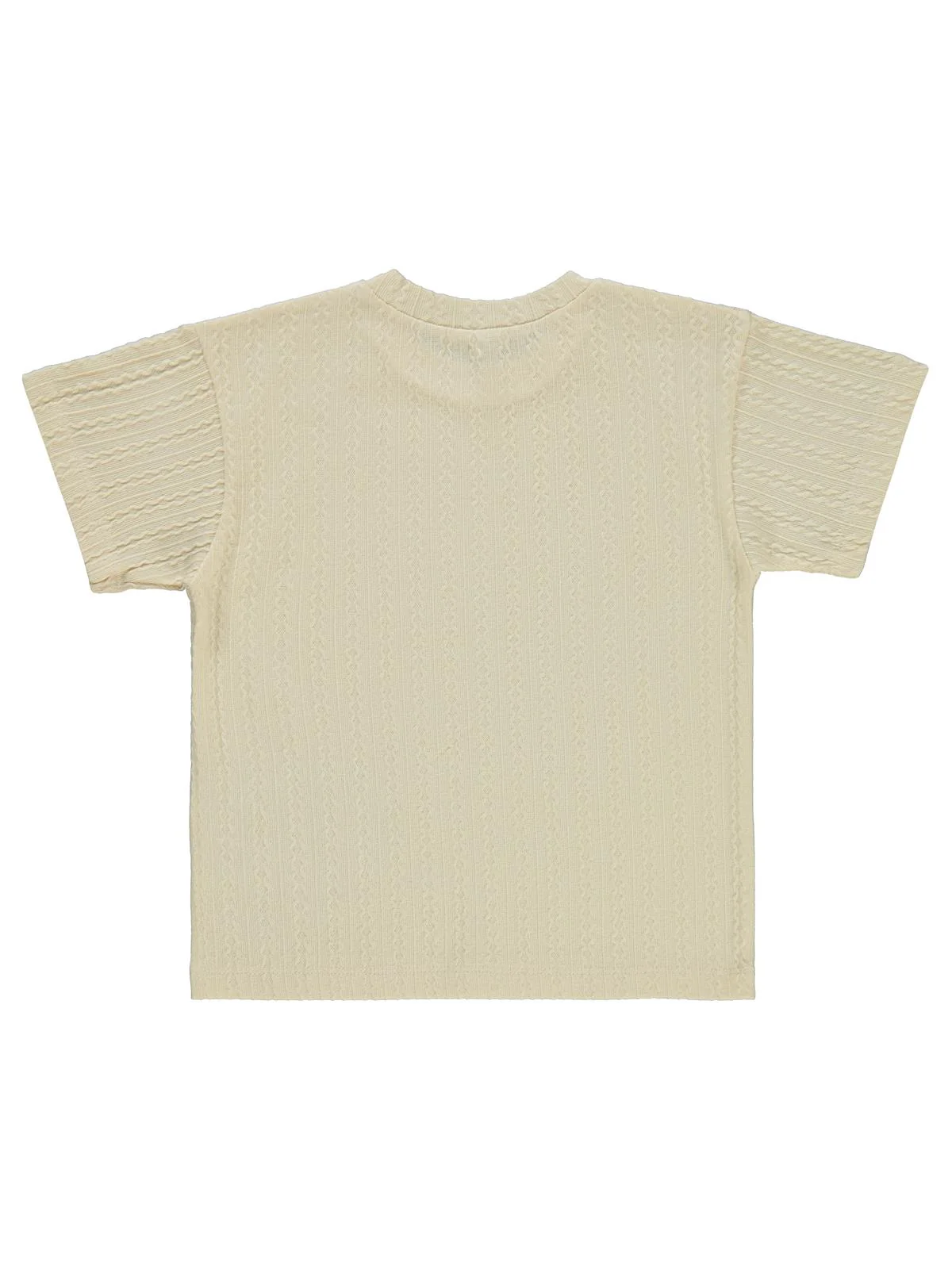 Civil Boys Kendinden Desenli 6-9 Yaş Tişört - Bej - Image 4