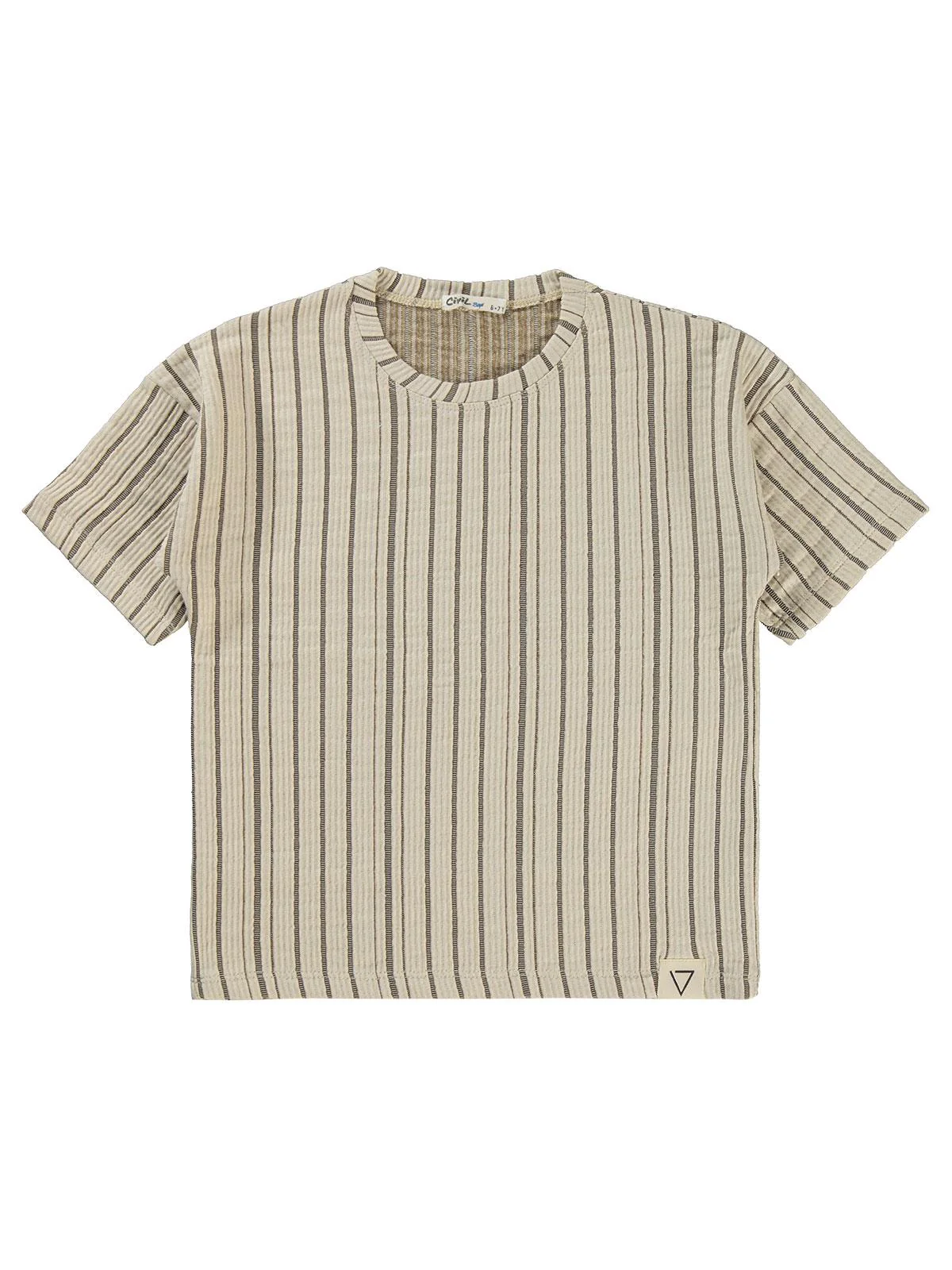 Civil Boys Kendinden Desenli 6-9 Yaş Tişört - Kahve