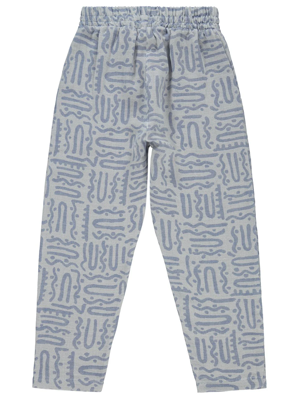 Civil Boys Kendinden Desenli Cepli 6-9 Yaş Pantolon - Mavi - Image 4