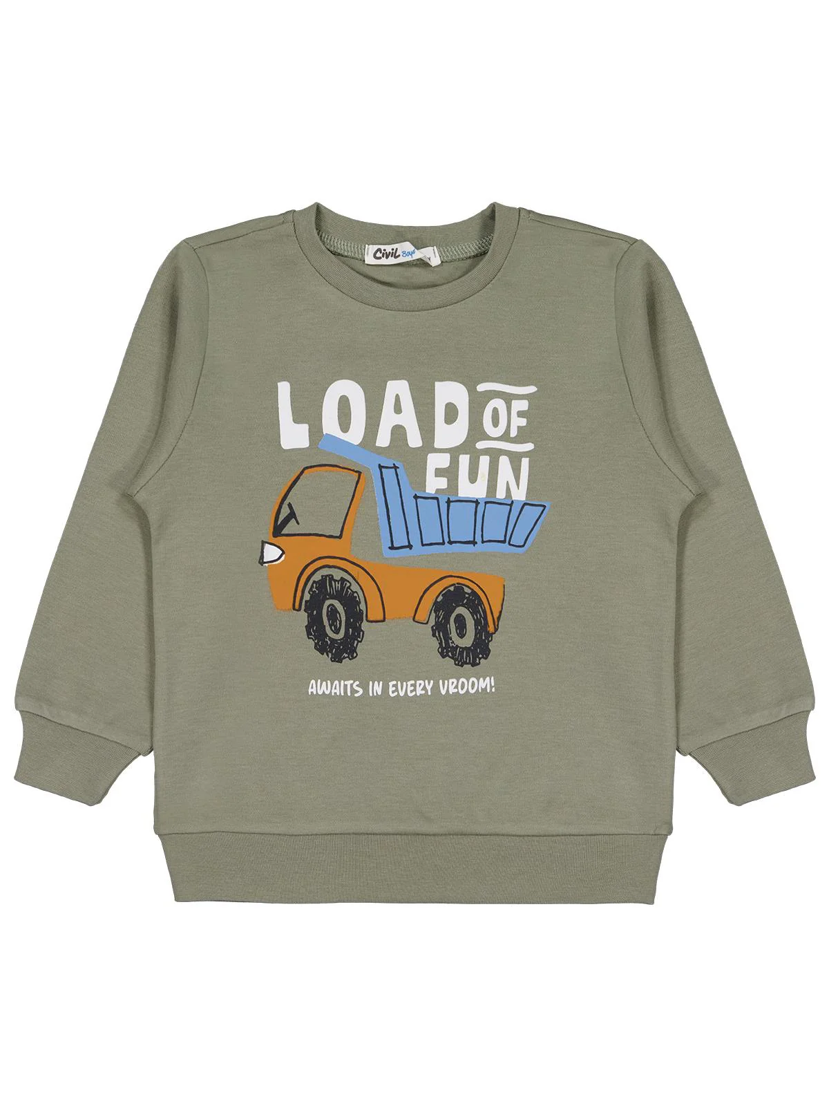 Civil Boys Load Baskılı 2-5 Yaş Sweatshirt  - Haki - Image 6