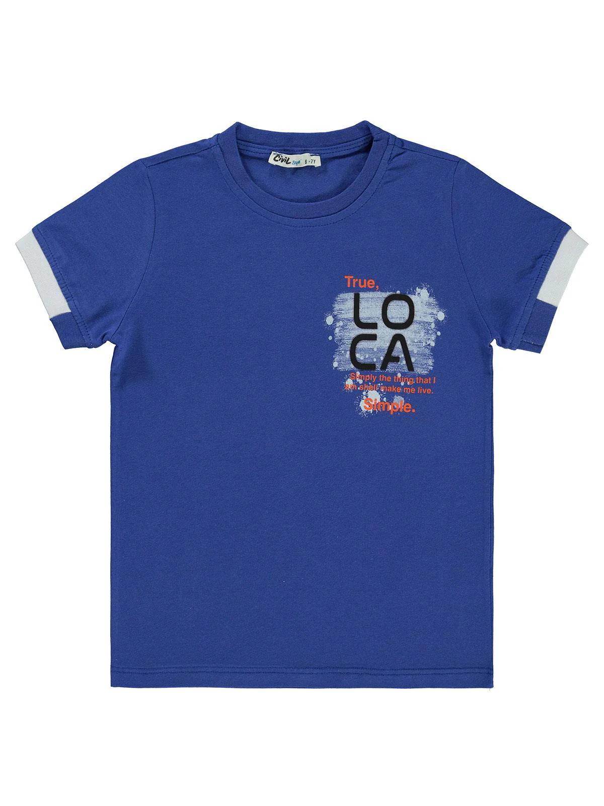 Civil Boys Loca Baskılı 6-9 Yaş Tişört - Mavi - Image 3