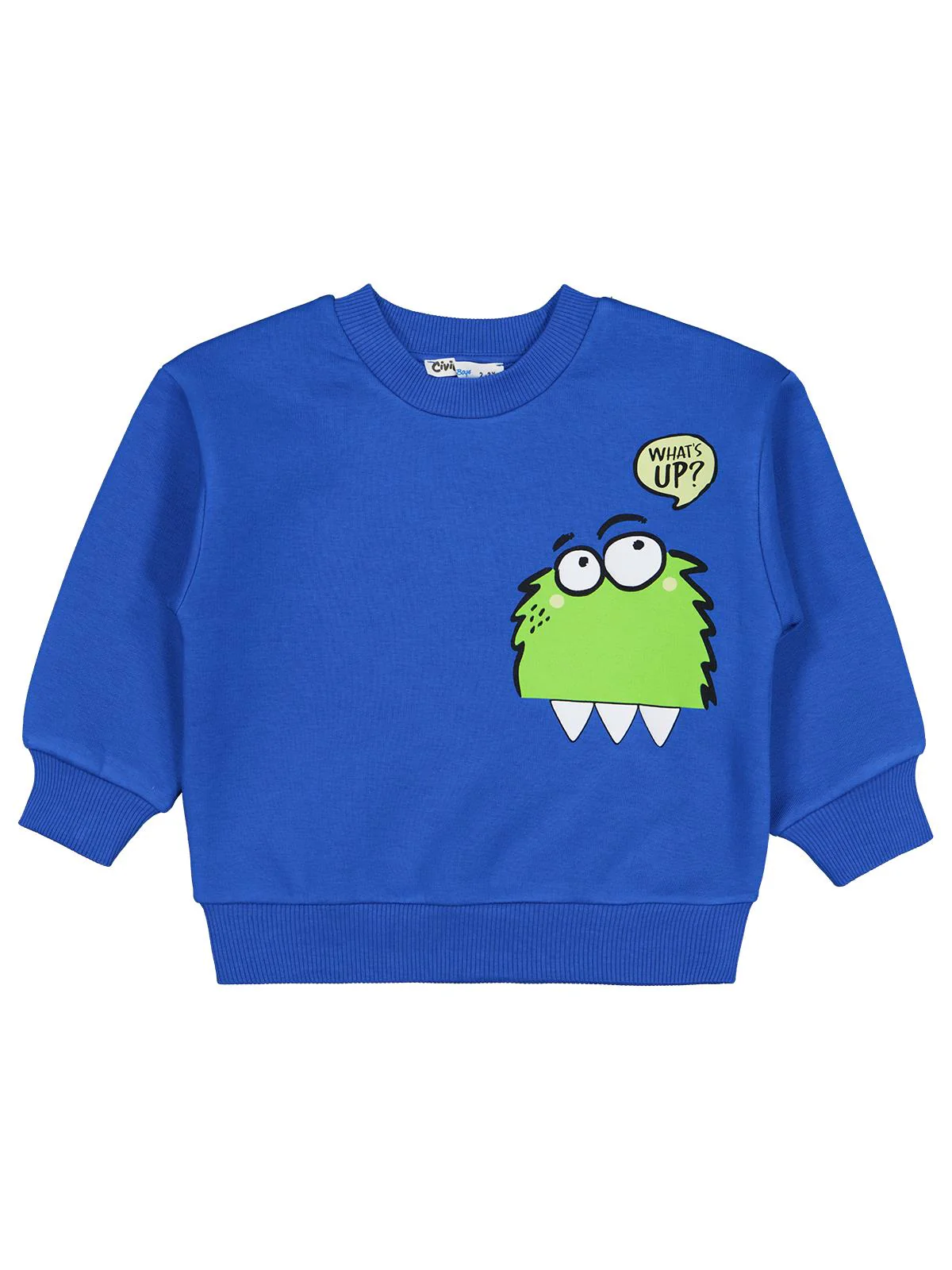 Civil Boys Monster Basklı 2-5 Yaş Sweatshirt - Gri - Image 3