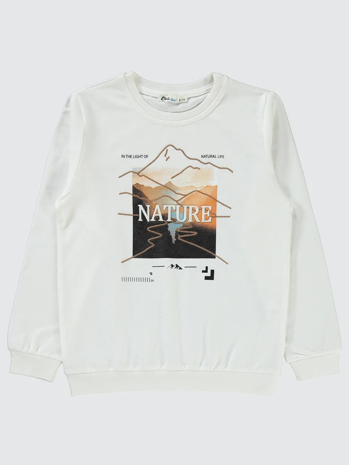 Civil Boys Nature baskılı 6-9 Yaş Sweatshirt - Ekru - Image 4