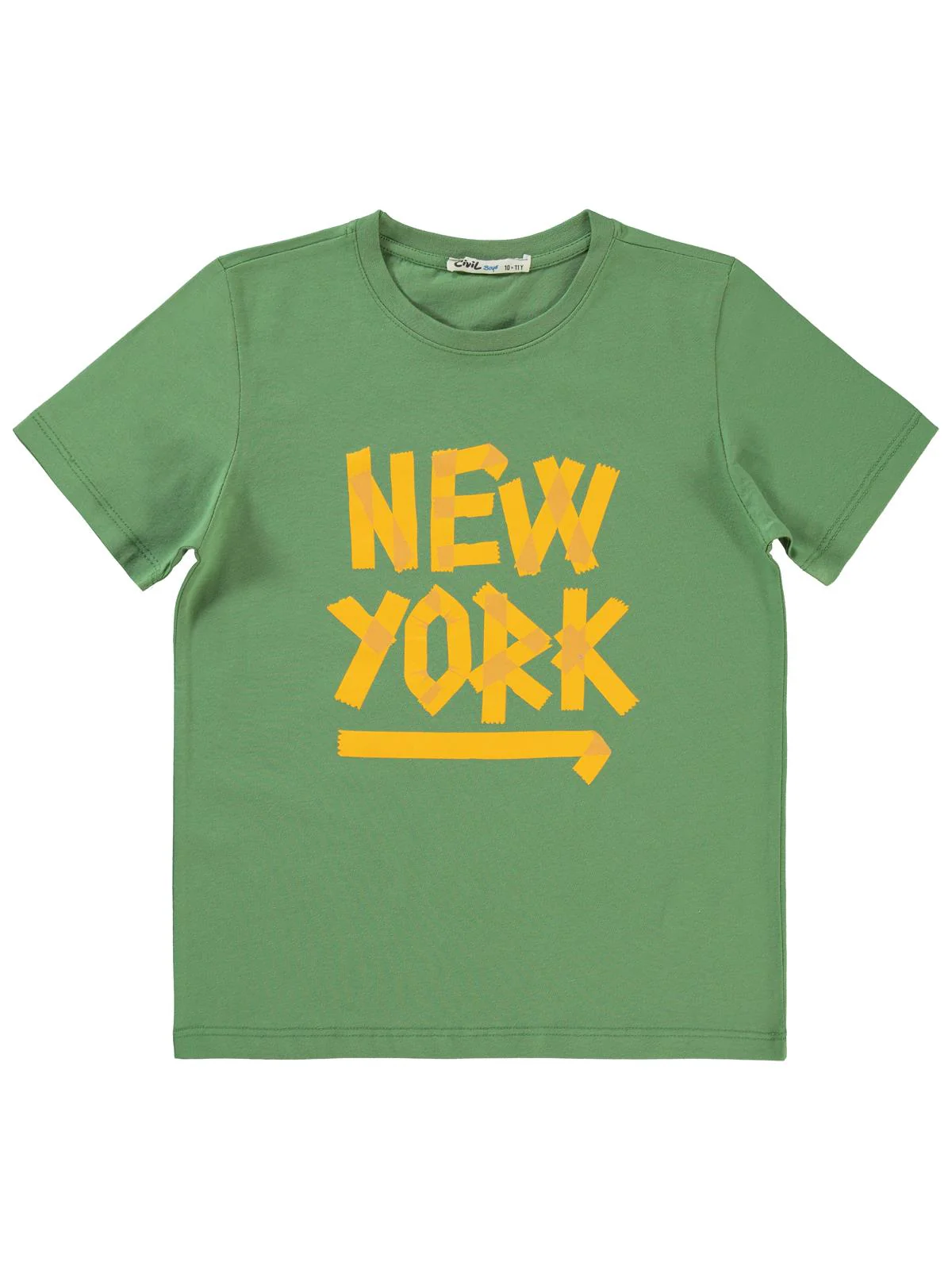 Civil Boys Newyork Baskılı 10-13 Yaş Tişört - Haki - Image 3