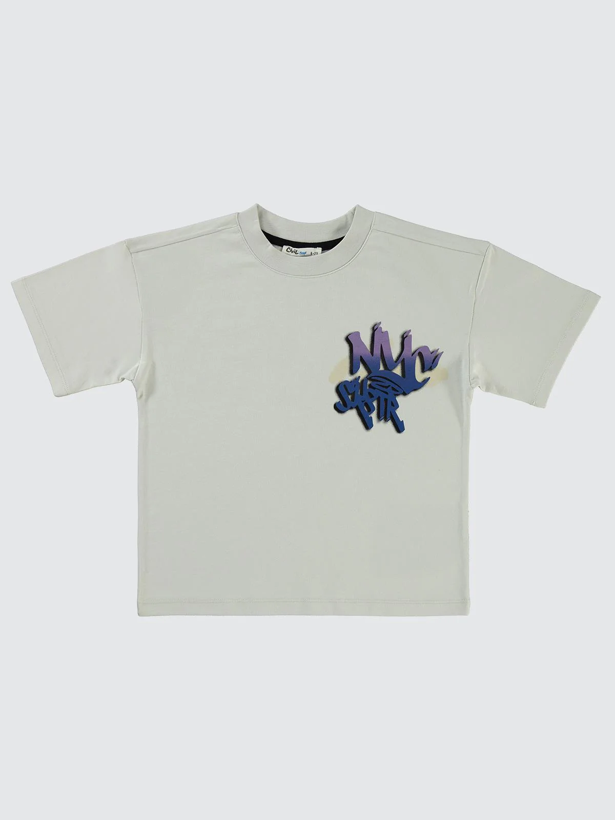 Civil Boys NYC Baskılı 6-9 Yaş Tişört - Gri - Image 3