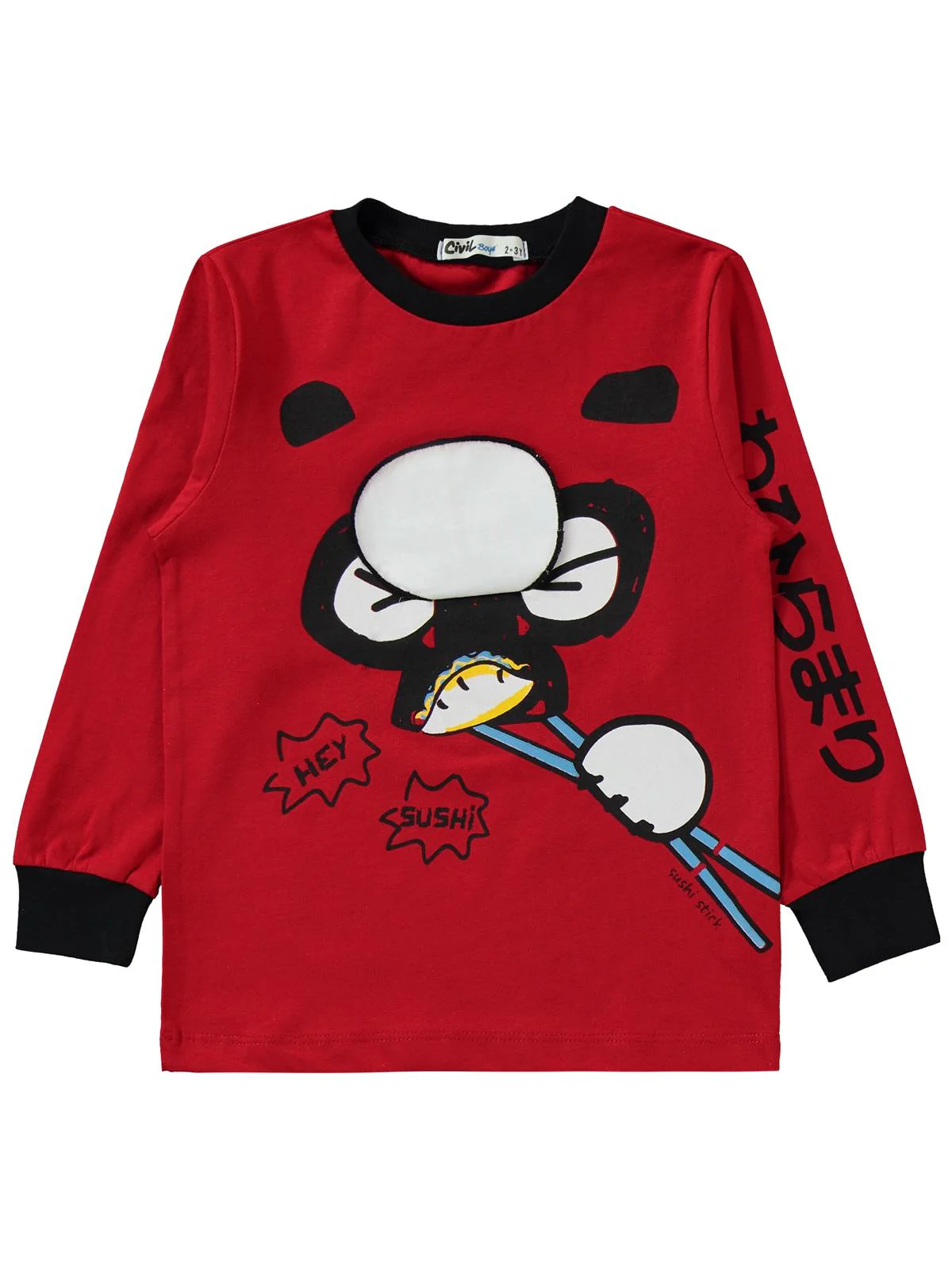 Civil Boys Panda Baskılı 2-5 Yaş Pijama Takımı - Kırmızı - Image 11