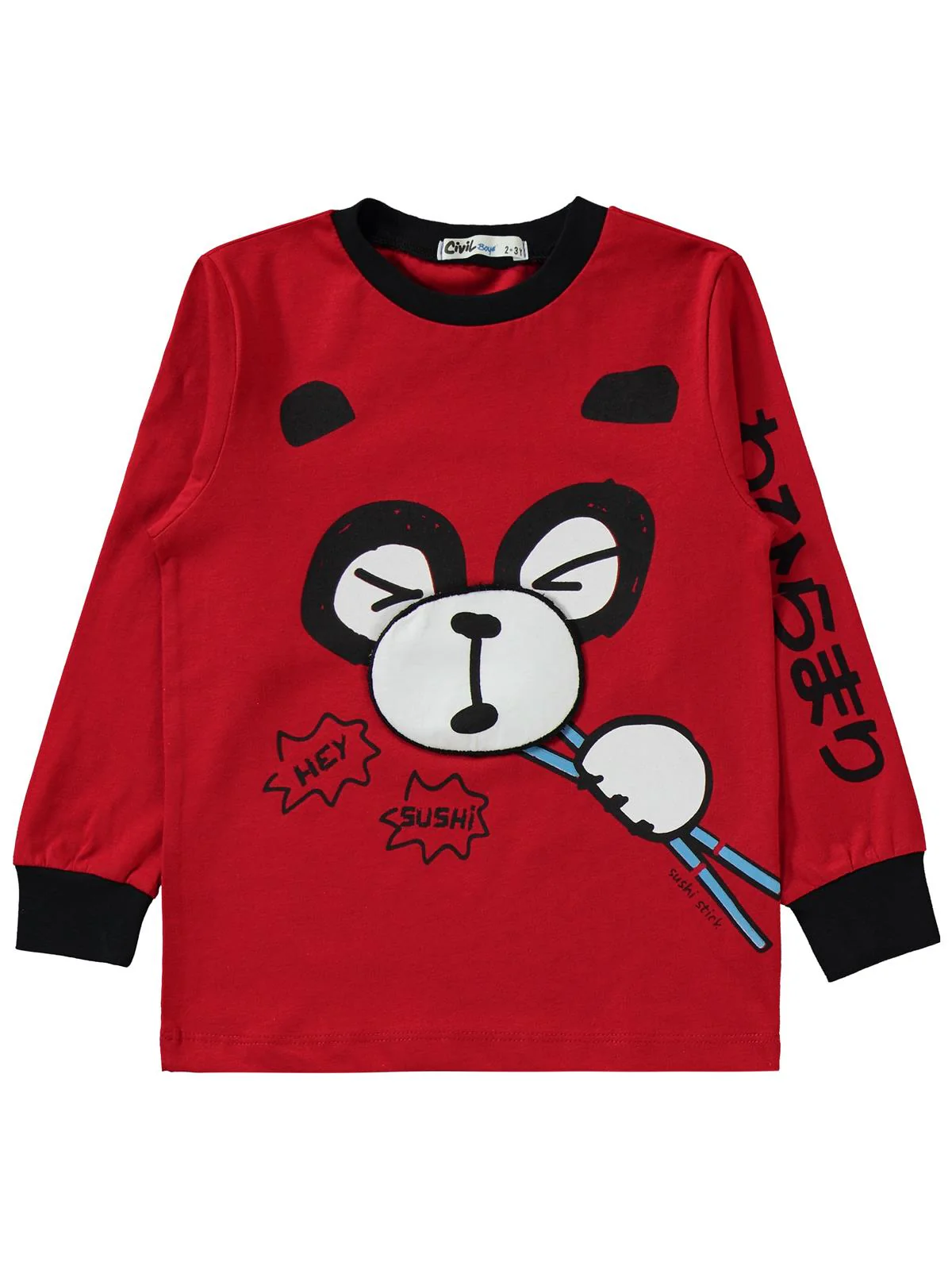 Civil Boys Panda Baskılı 2-5 Yaş Pijama Takımı - Kırmızı - Image 14