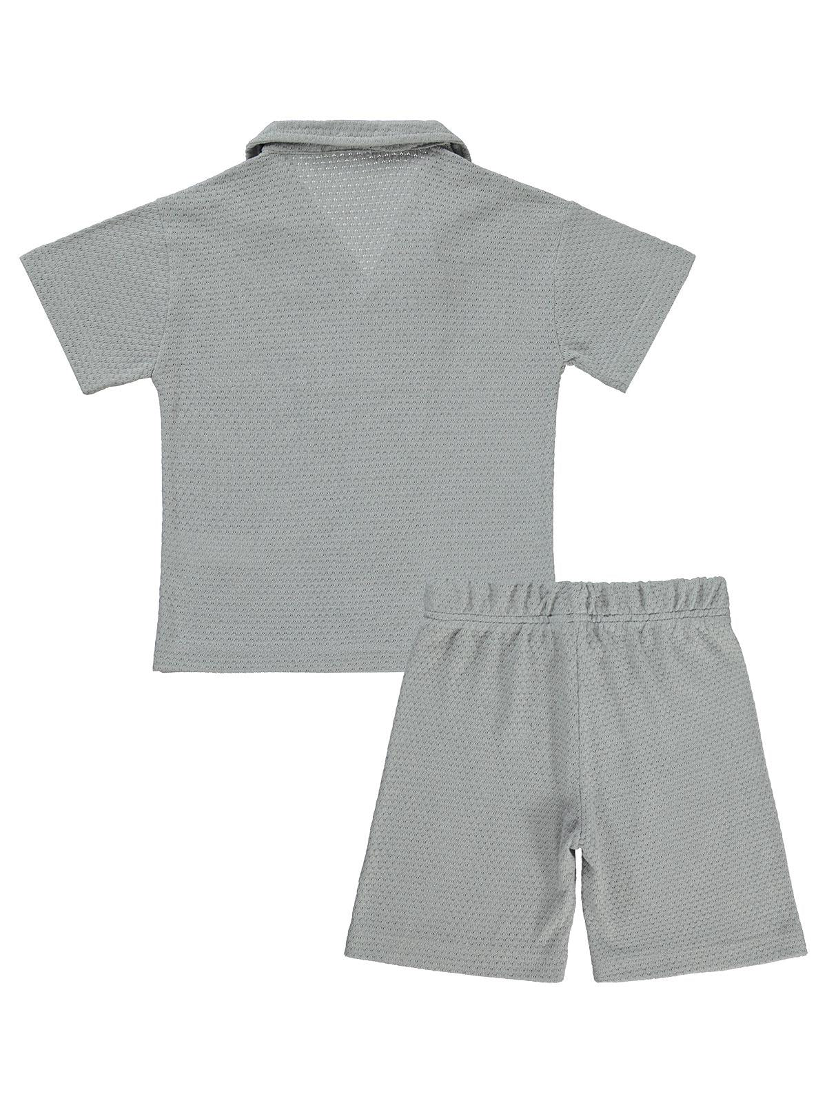 Civil Boys Petek Kumaş Şortlu 6-9 Yaş Takım - Gri - Image 10