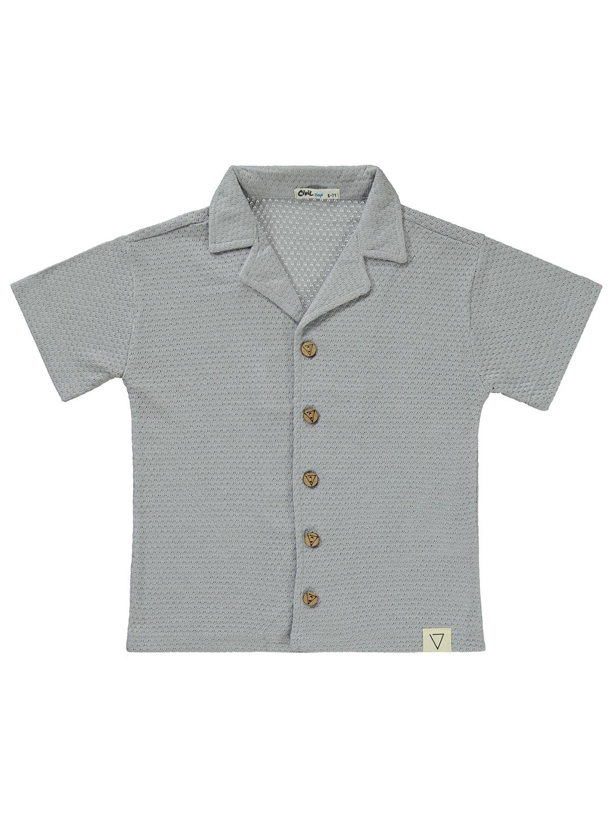 Civil Boys Petek Kumaş Şortlu 6-9 Yaş Takım - Gri - Image 8