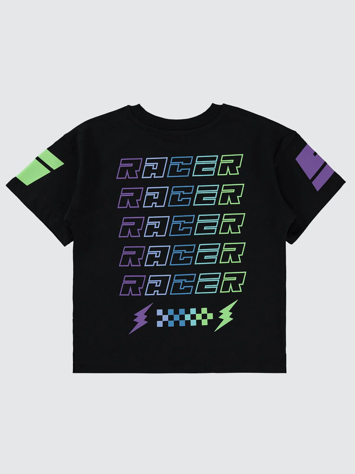 Civil Boys Racing Baskılı Oversize 6-9 Yaş Tişört - Siyah - Image 3