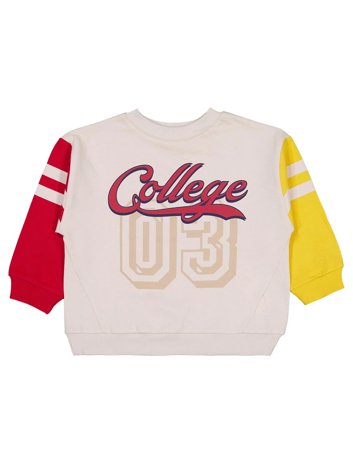Civil Boys Renkli Kol 2-5 Yaş Sweatshirt - Bej - Image 3