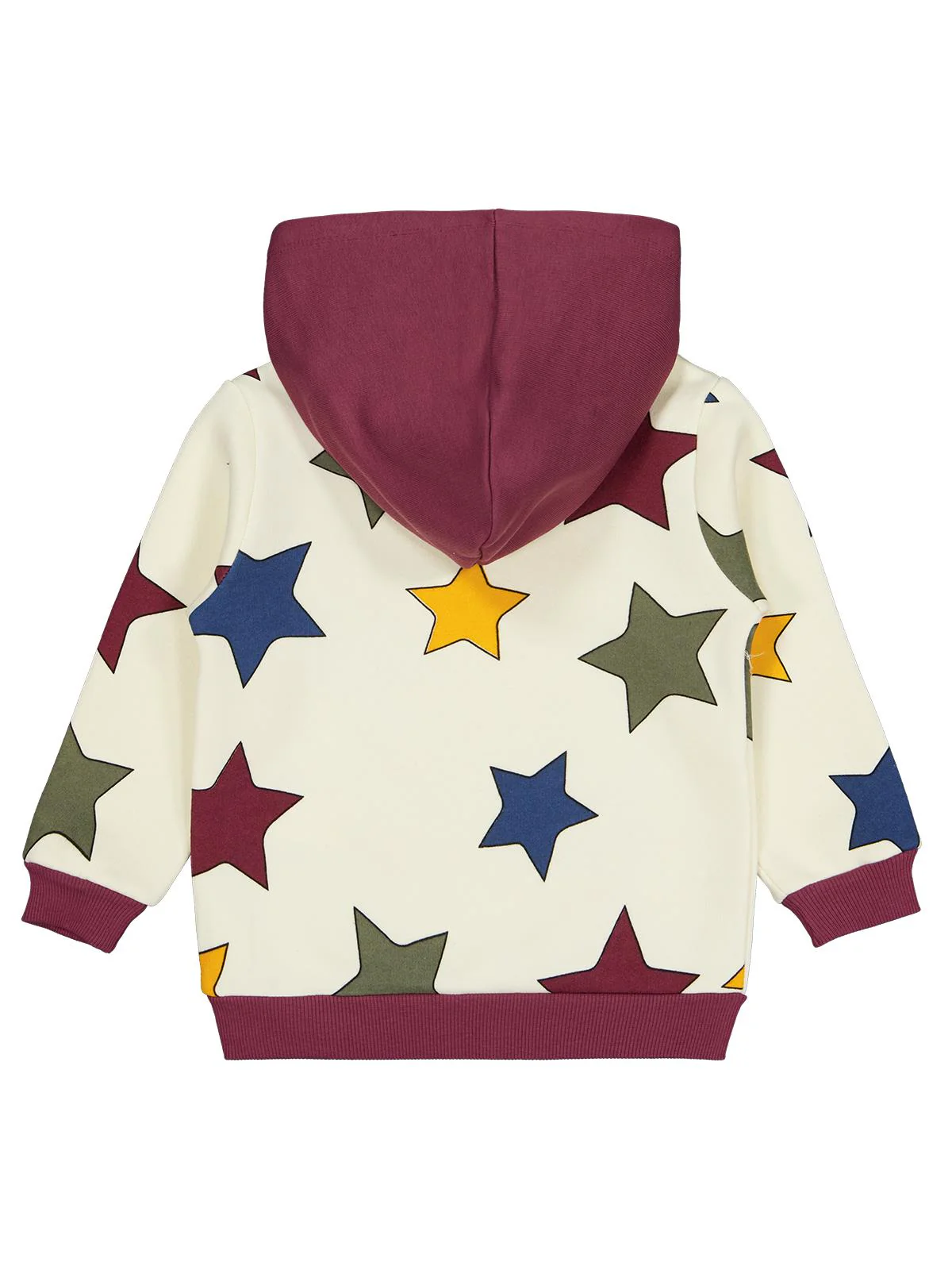 Civil Boys Renkli Yıldız Baskılı 2-5 Yaş Sweatshirt - Bordo - Image 6