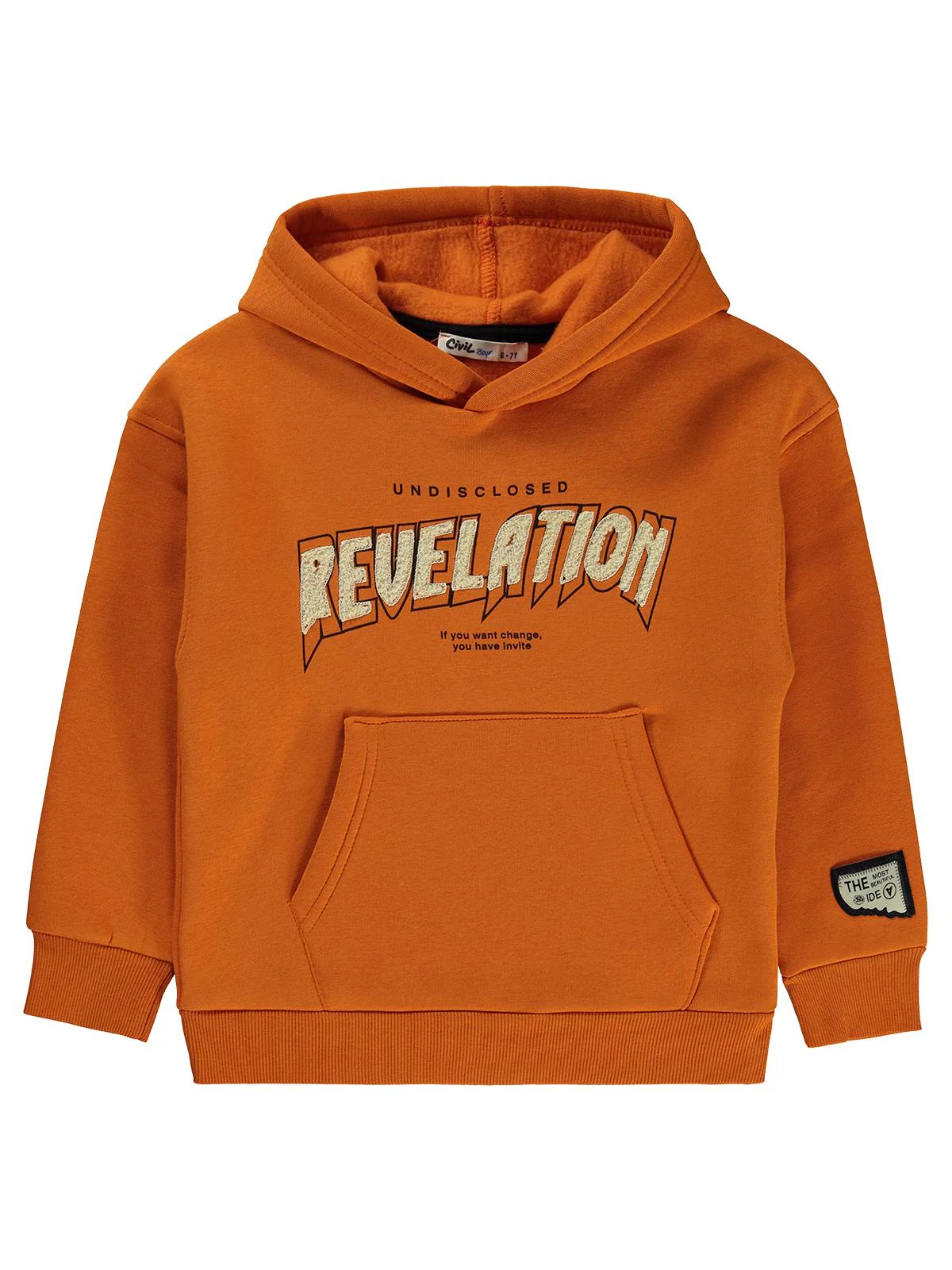 Civil Boys Revel Atıom Baskılı 6-9 Yaş Sweatshirt - Turuncu