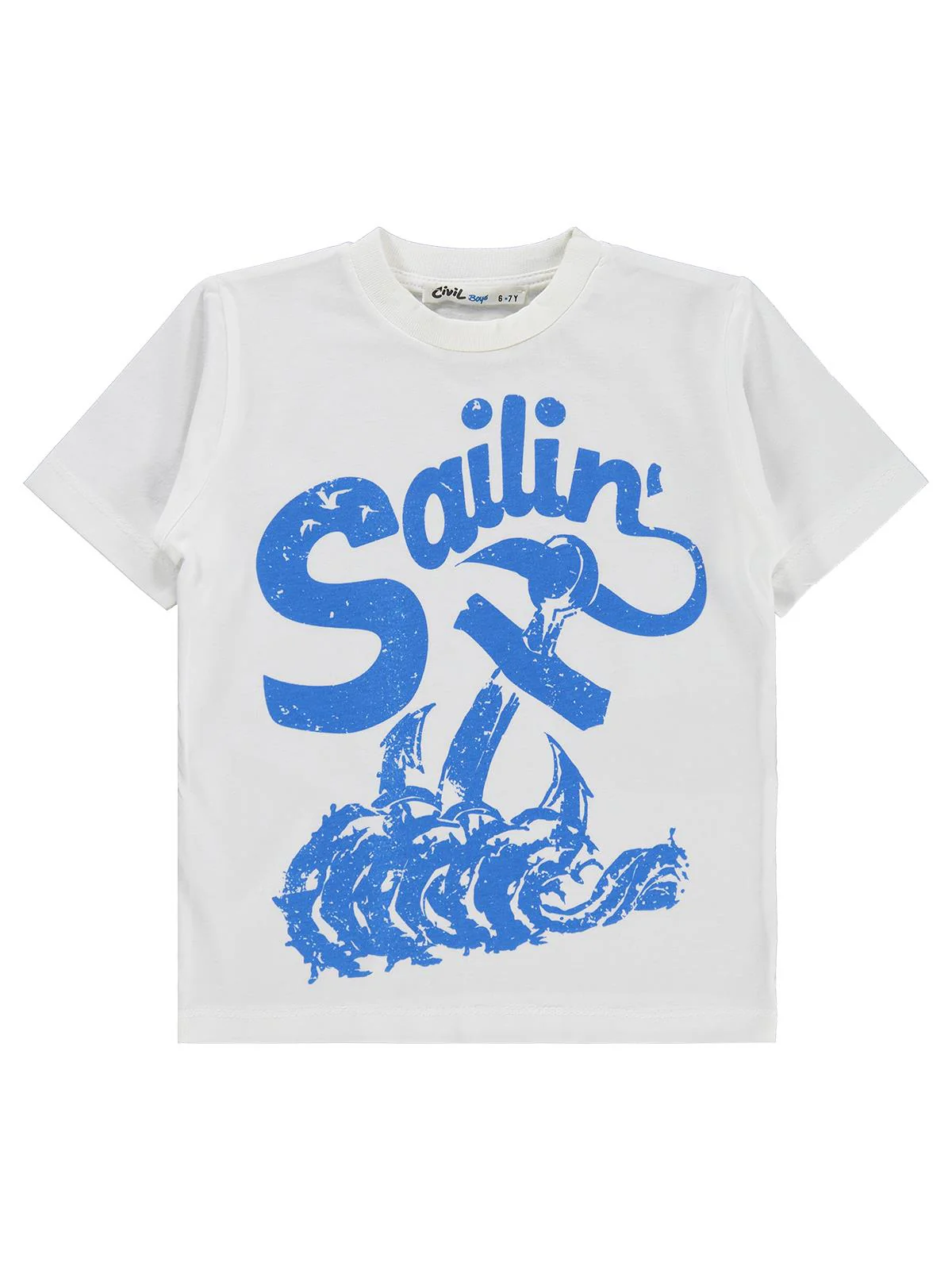 Civil Boys Sailin Baskılı Tişörtlü 6-9 Yaş Gömlek - Mavi - Image 4