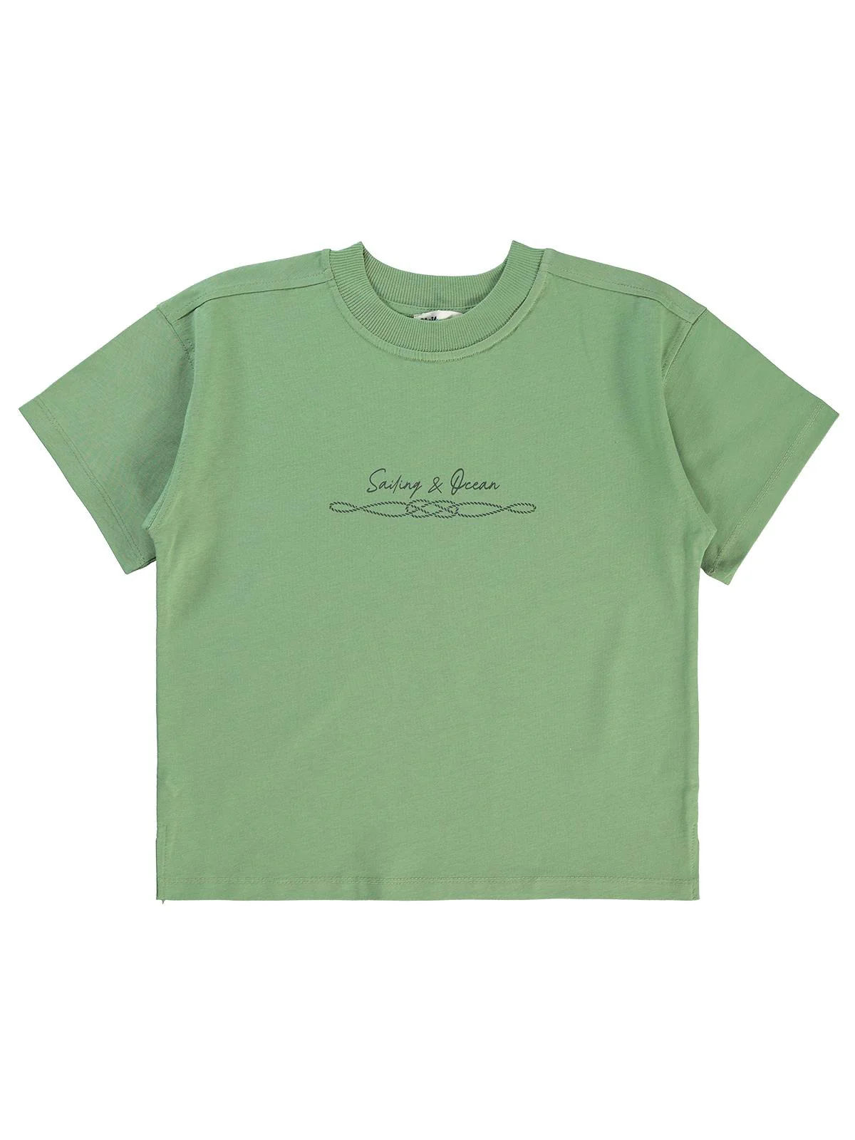 Civil Boys Sailing Baskılı Oversize 10-13 Yaş Tişört - Haki