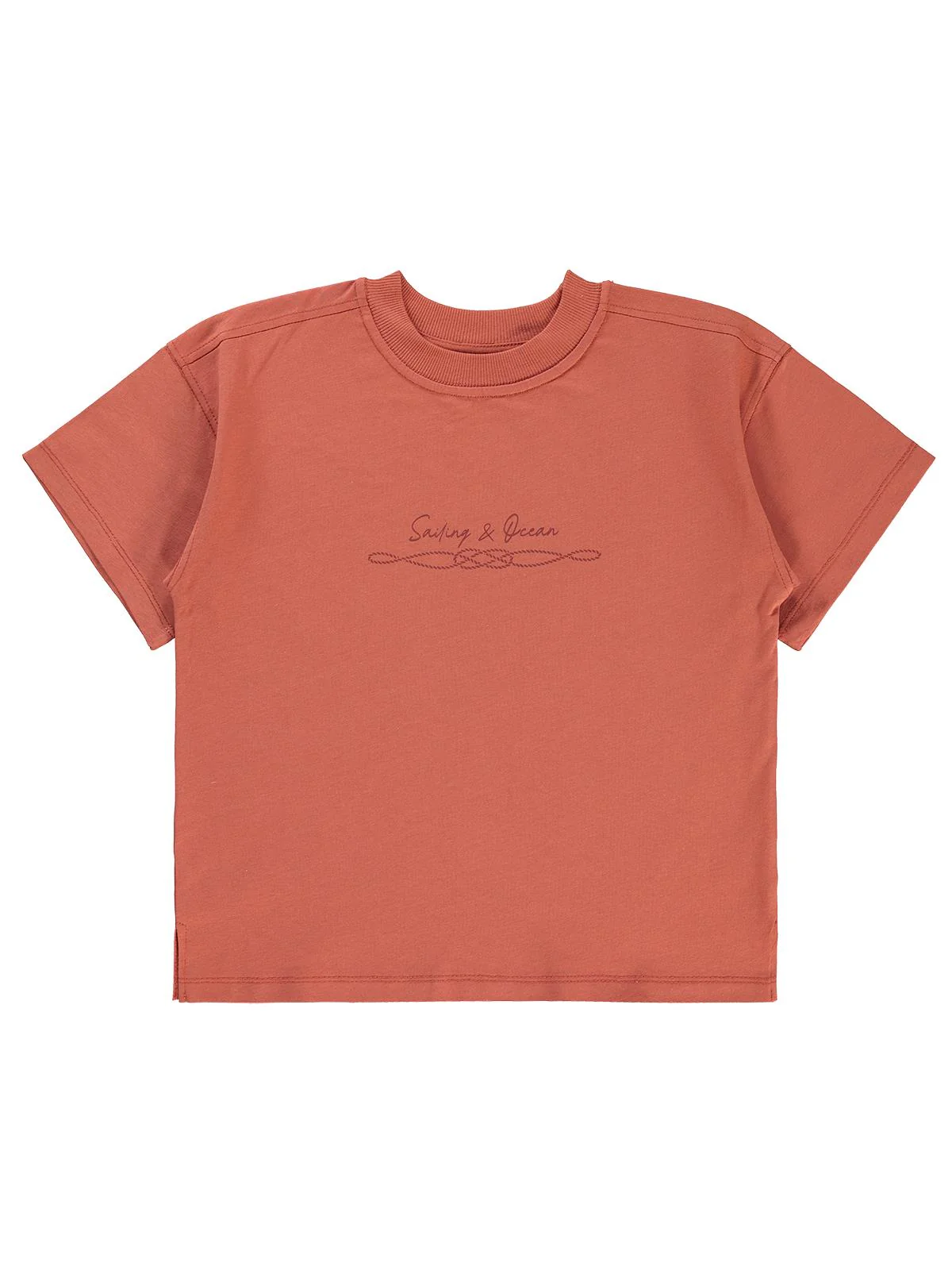 Civil Boys Sailing Baskılı Oversize 10-13 Yaş Tişört - Turuncu - Image 5