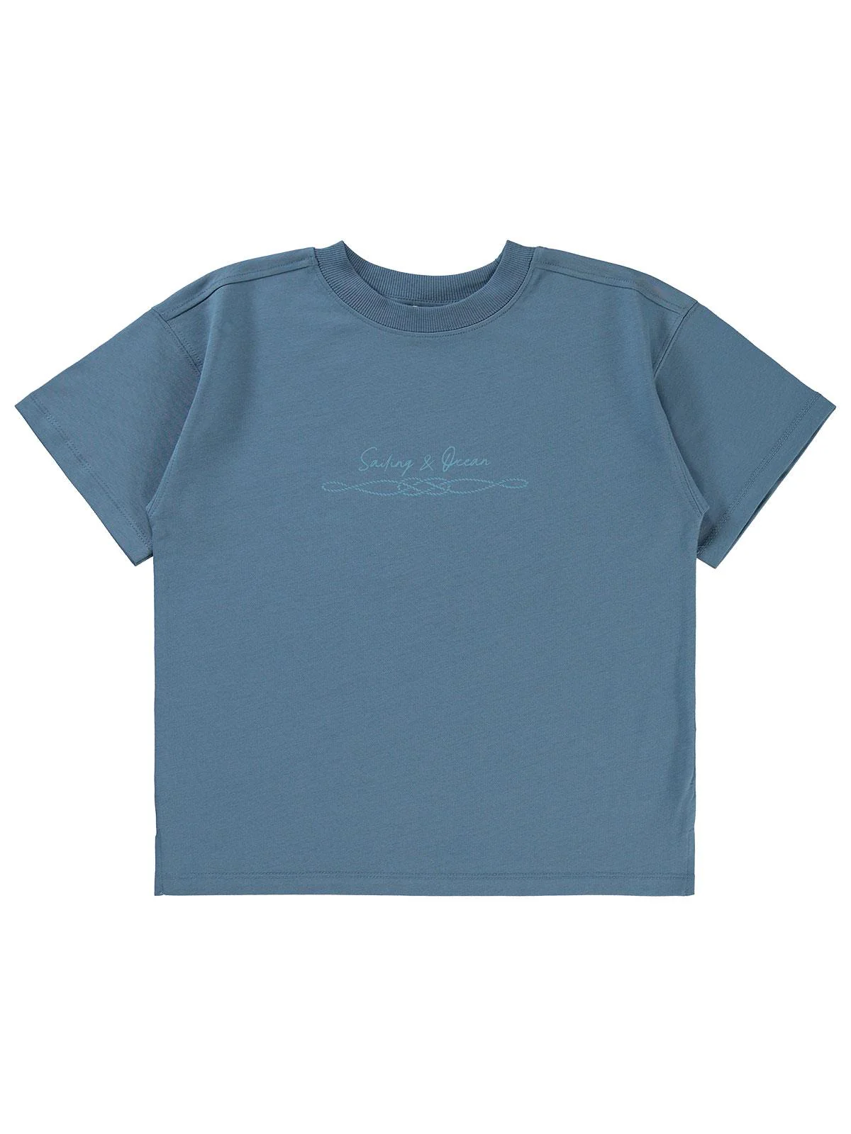 Civil Boys Sailing Baskılı Oversize 6-9 Yaş Tişört - Mavi