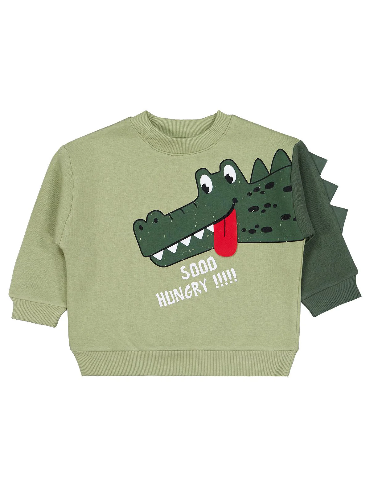 Civil Boys Sooo Hungry Baskılı 2-5 Yaş Sweatshirt - Haki - Image 2