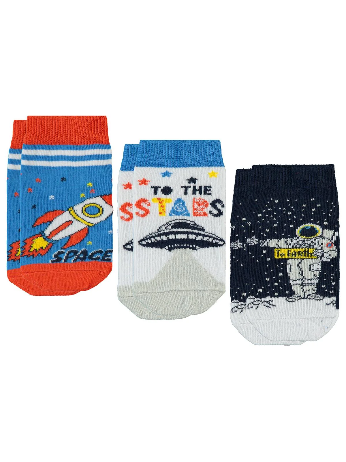 Civil Boys Space 3'lü 2-12 Yaş Erkek Patik Çorap - Image 2