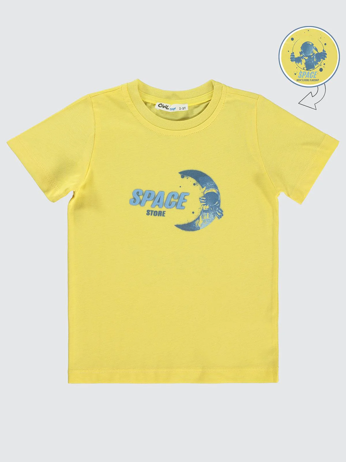 Civil Boys Space Store Baskılı 2-5 Yaş Tişört - Sarı - Image 3