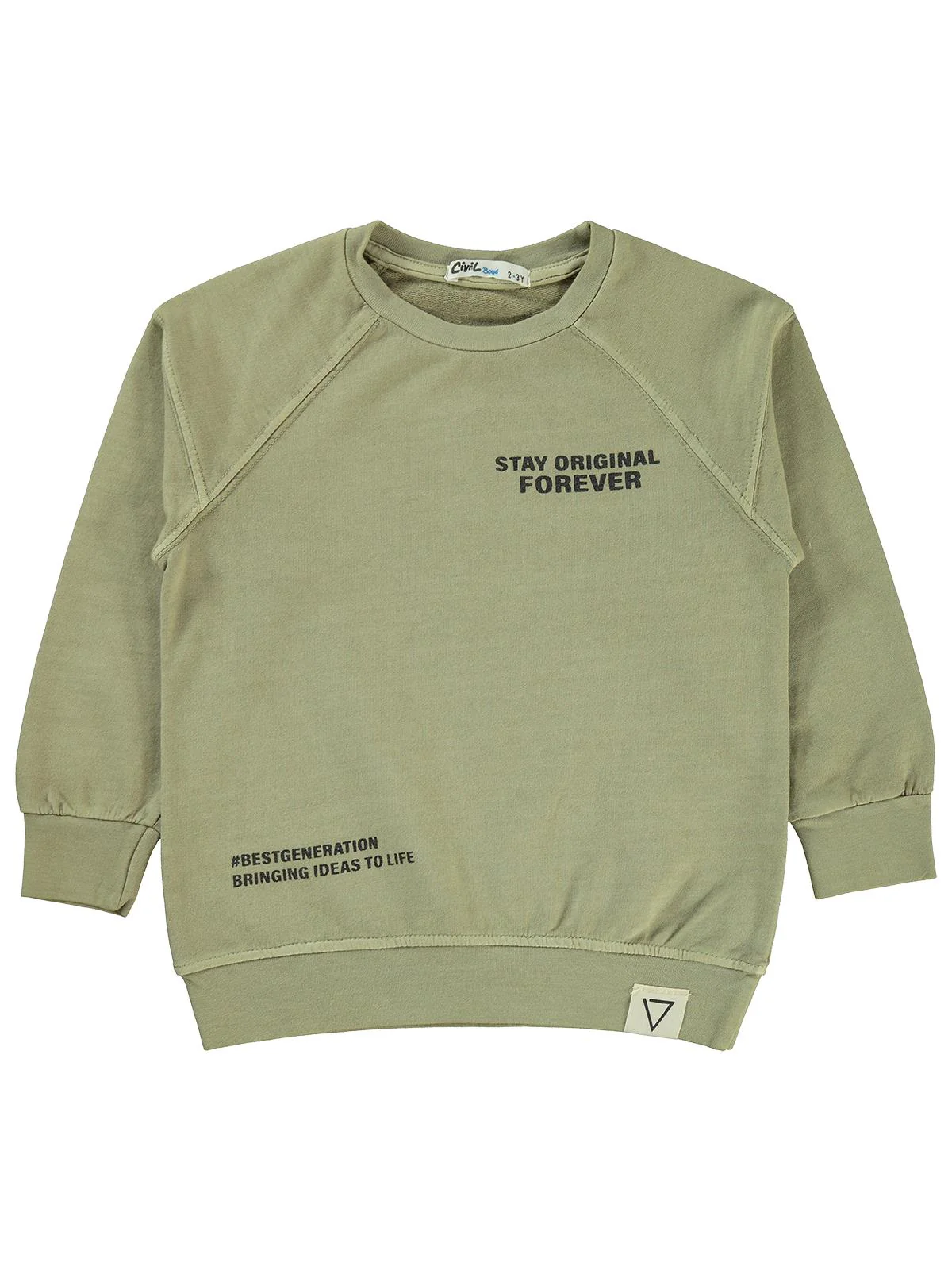 Civil Boys Stay Orıgınal Baskılı 2-5 Yaş Sweatshirt - Bej