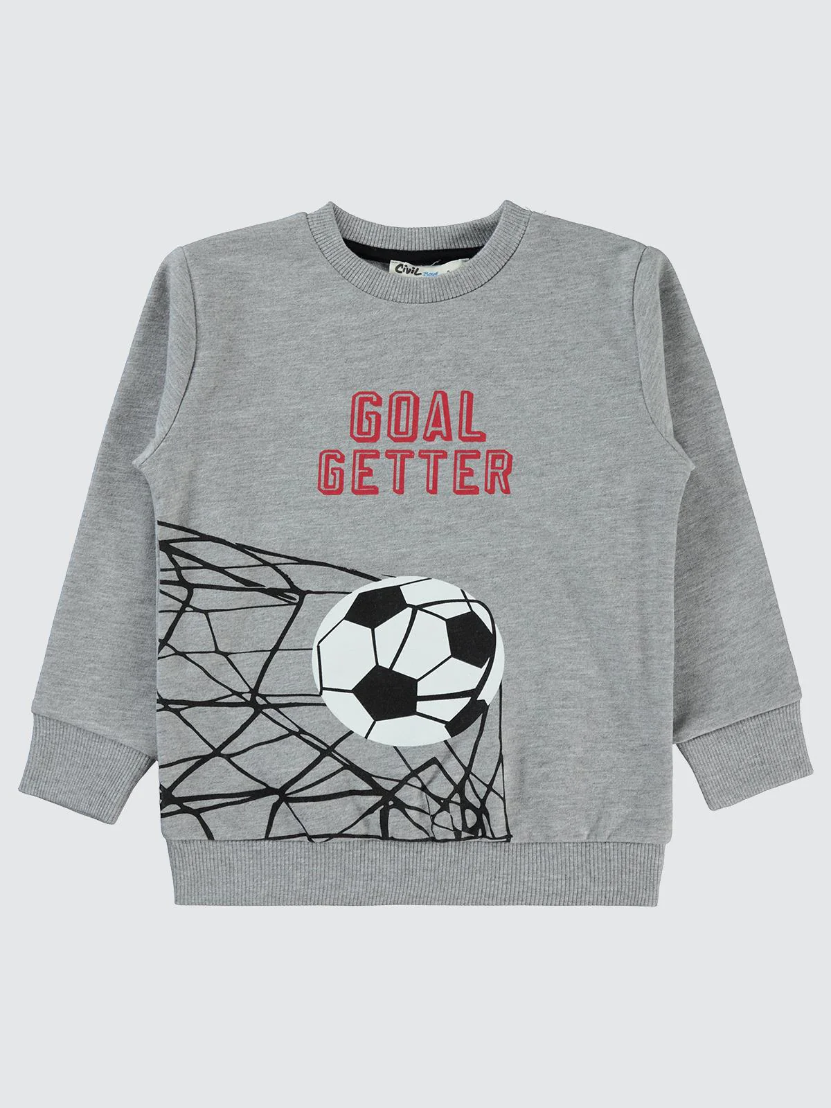 Civil Boys Street Skate Baskılı 2-5 Yaş Sweatshirt - Gri
