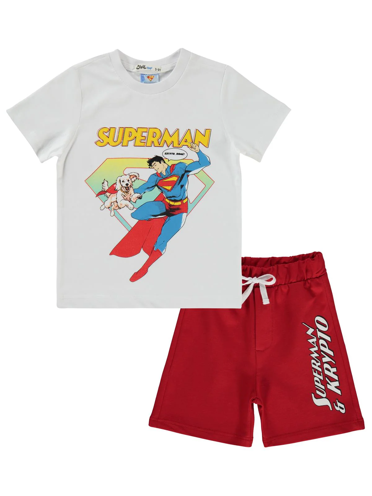 Süperman Krypto Baskılı 2-5 Yaş Takım - Beyaz - Image 7