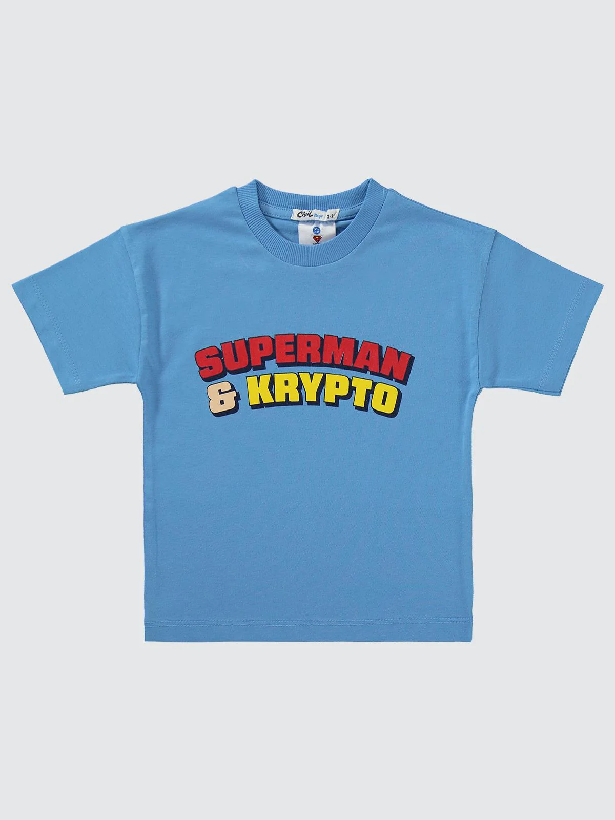 Süperman & Krypto Baskılı 2-5 Yaş Takım - Mavi - Image 10