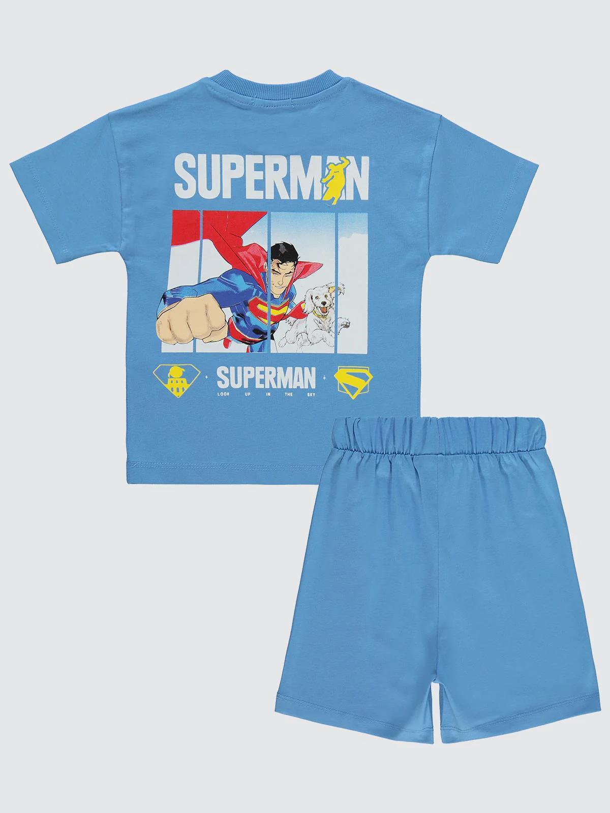 Süperman & Krypto Baskılı 2-5 Yaş Takım - Mavi - Image 5