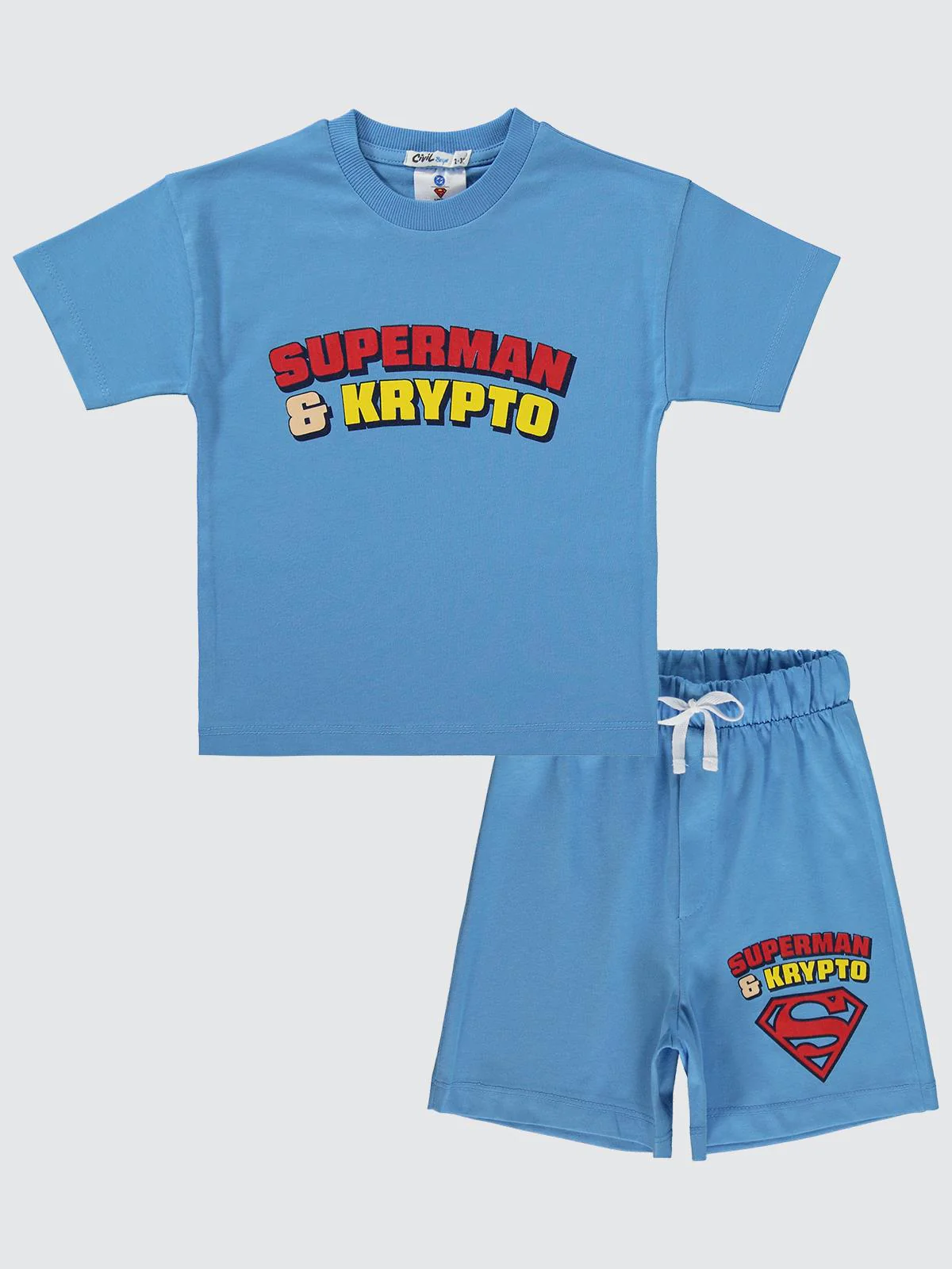 Süperman & Krypto Baskılı 2-5 Yaş Takım - Mavi - Image 7