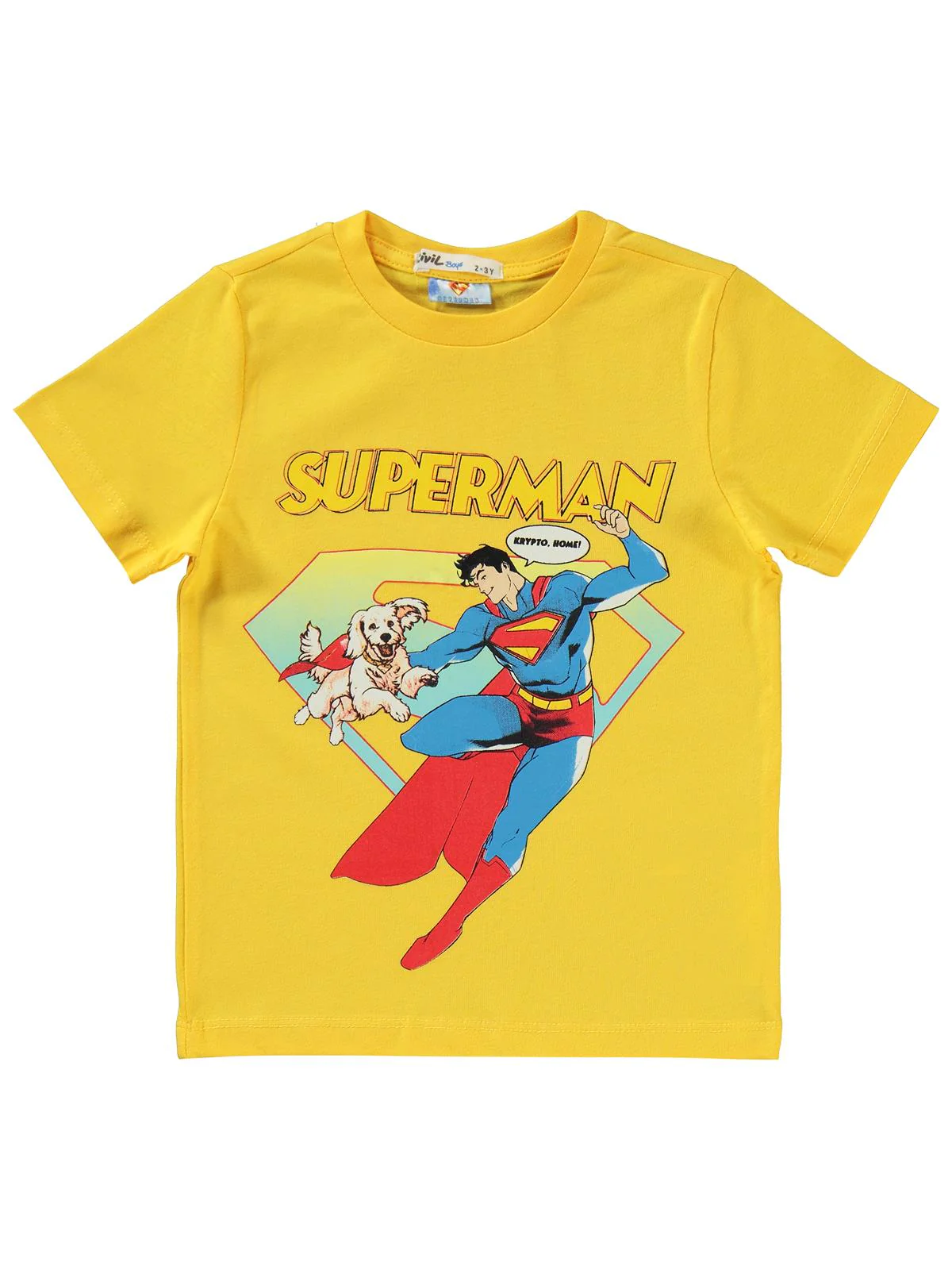Süperman Krypto Baskılı 2-5 Yaş Takım - Sarı - Image 5