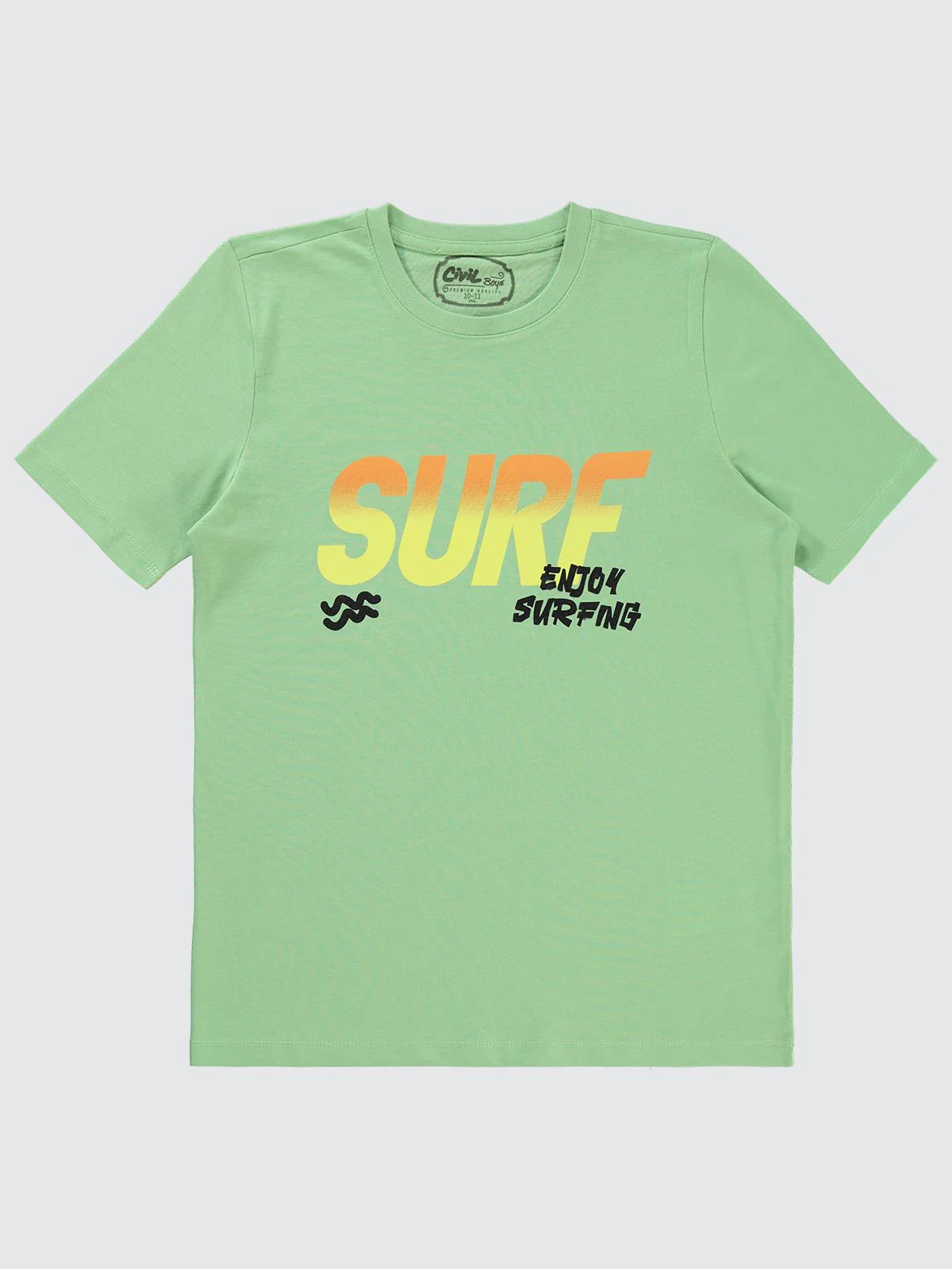 Civil Boys Surf Baskılı 10-13 Yaş Tişört - Yeşil - Image 3