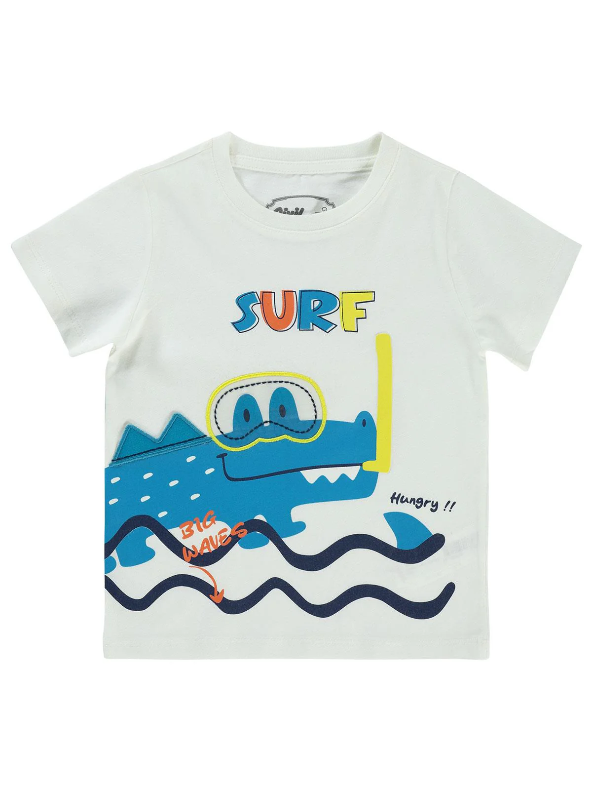 Civil Boys Surf Baskılı 2-5 Yaş Tişört - Ekru - Image 2