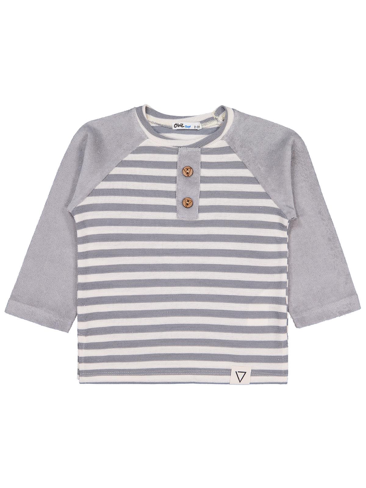 Civil Boys Süs Patlı 2-5 Yaş Sweatshirt - Gri