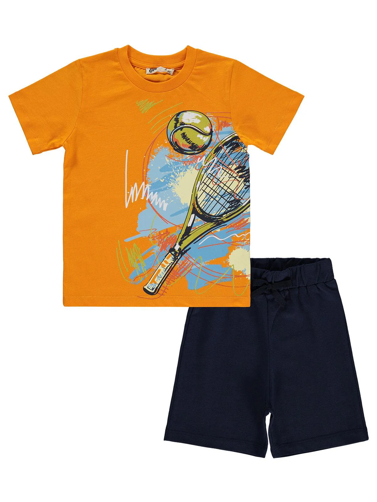 Civil Boys Tenis Baskılı 2-5 Yaş Takım - Turuncu - Image 4