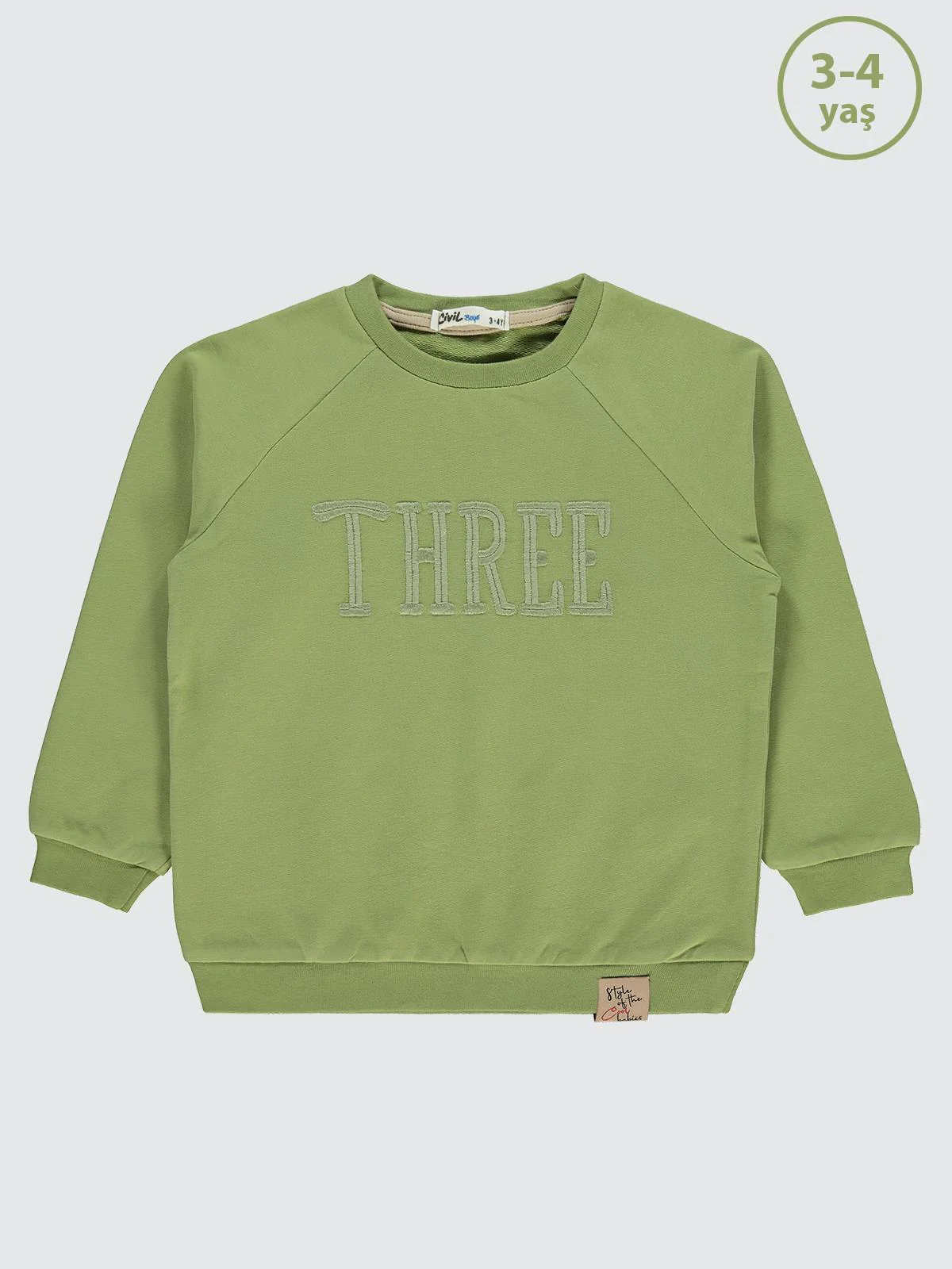 Civil Boys Two Nakışlı 2-5 Yaş Sweatshirt - Yeşil - Image 3