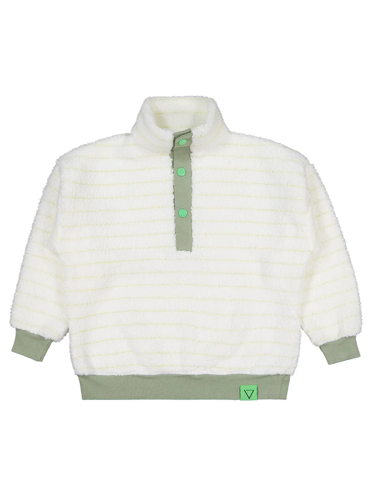 Civil Boys Yakası Patlı Çizgili 6-9 Yaş Sweatshirt - Yeşil - Image 2
