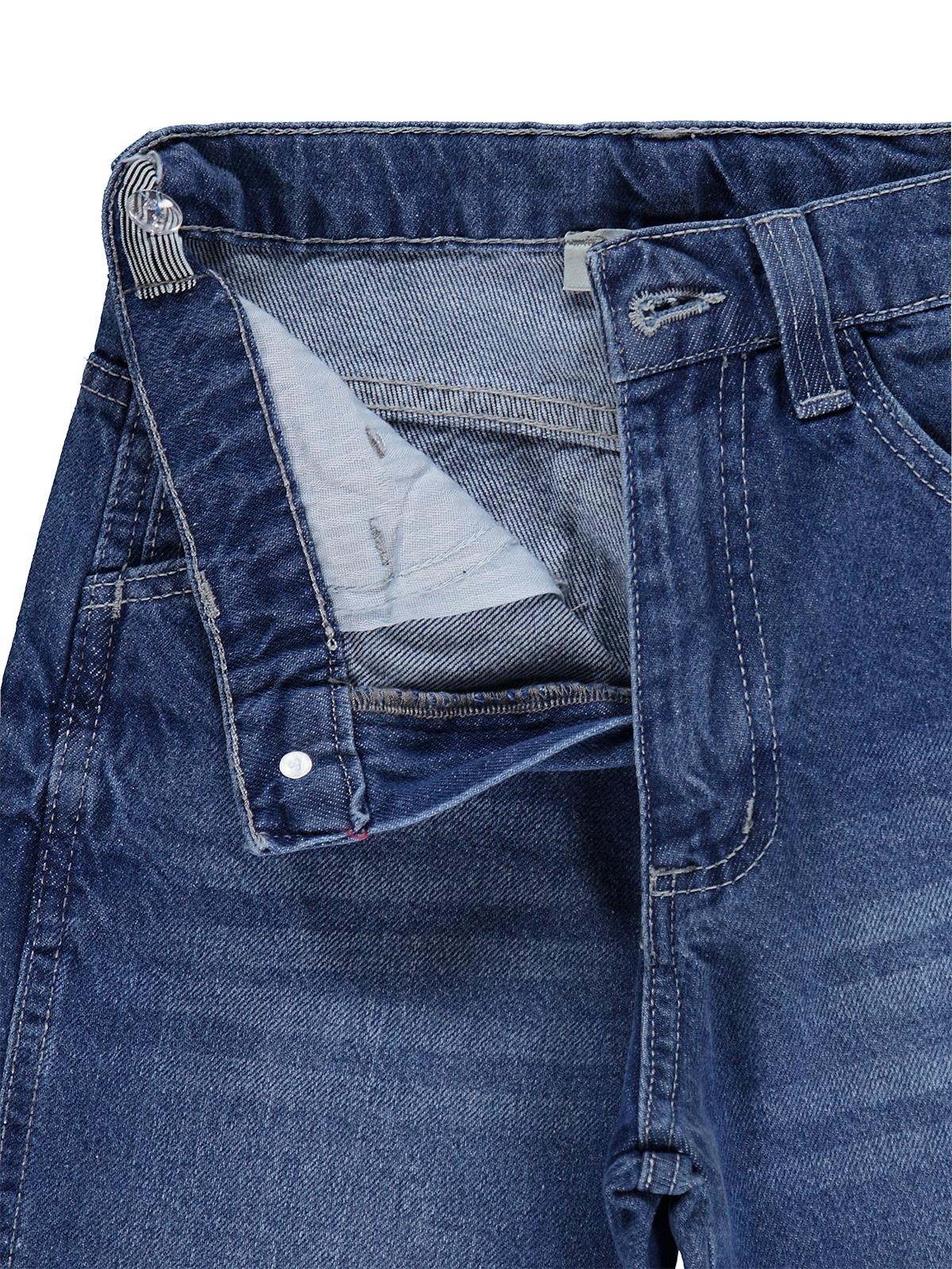 Civil Boys Erkek Çocuk Yan Cepli Baggy Kalıp 6-9 Yaş Pantolon Kot - Mavi - Image 2
