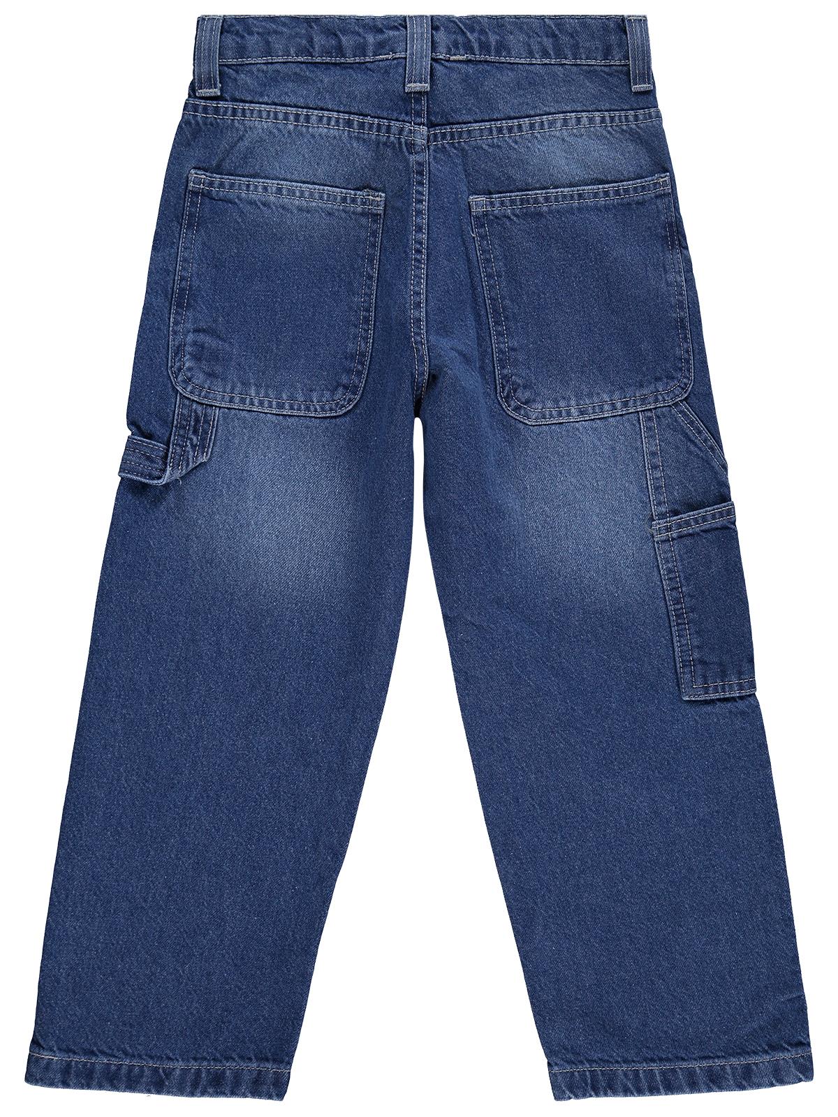 Civil Boys Erkek Çocuk Yan Cepli Baggy Kalıp 6-9 Yaş Pantolon Kot - Mavi - Image 3