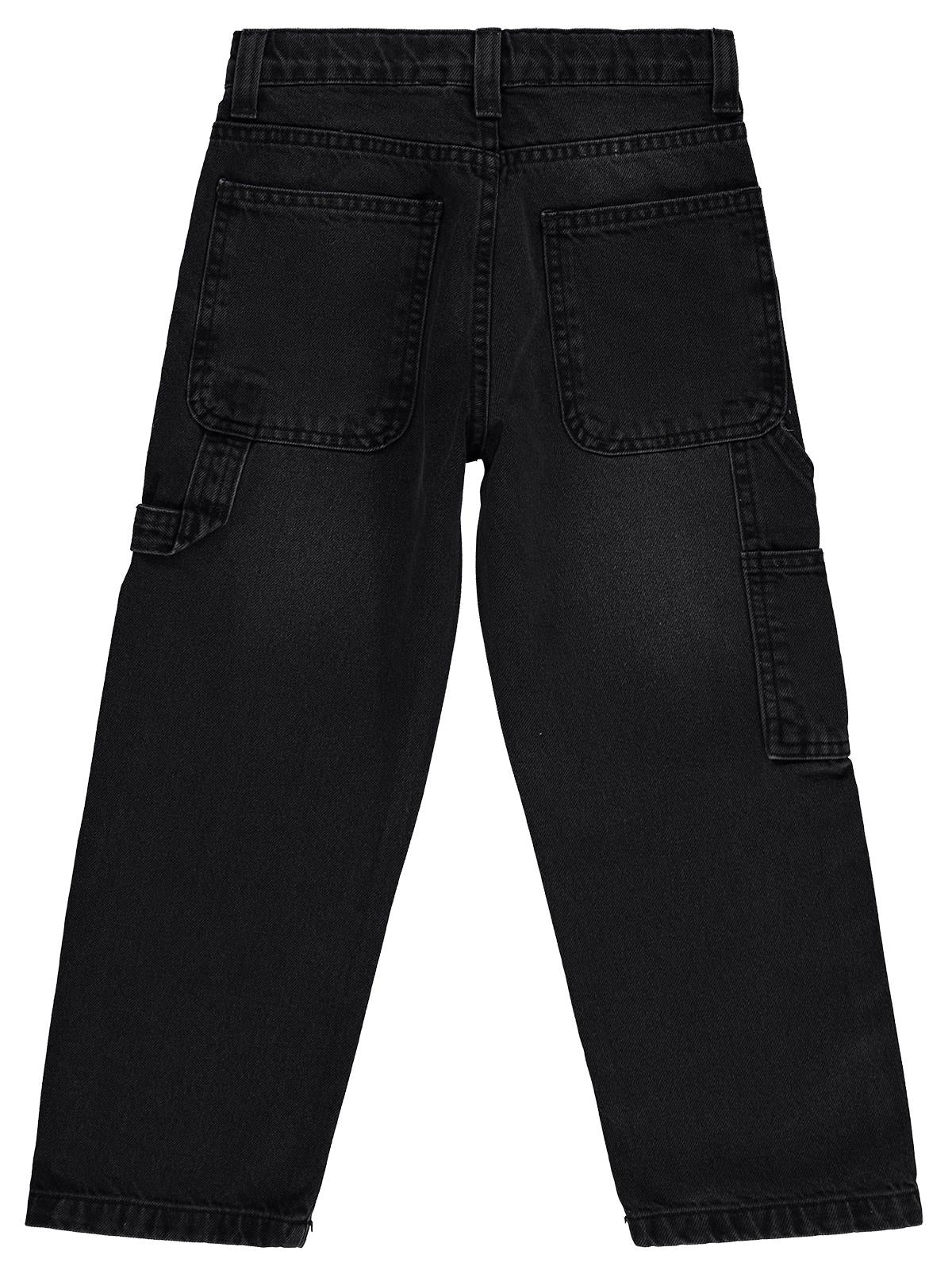 Civil Boys Erkek Çocuk Yan Cepli Baggy Kalıp 6-9 Yaş Pantolon Kot - Siyah - Image 2