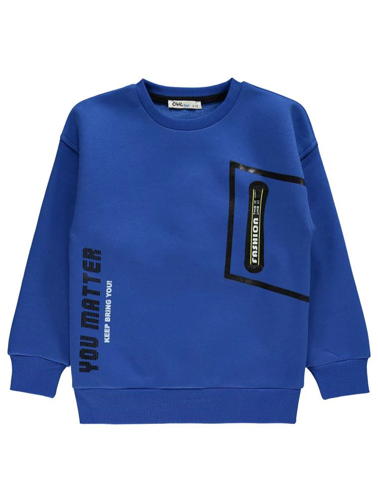 Civil Boys You Matter Baskılı 6-9 Yaş Sweatshirt - Mavi - Image 3