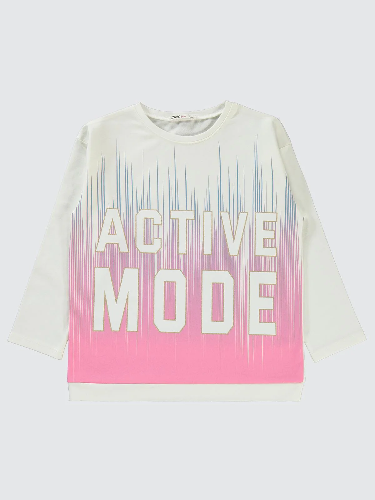 Civil Girls Active Mode Baskılı 10-13 Yaş Sweatshirt - Kırık Beyaz