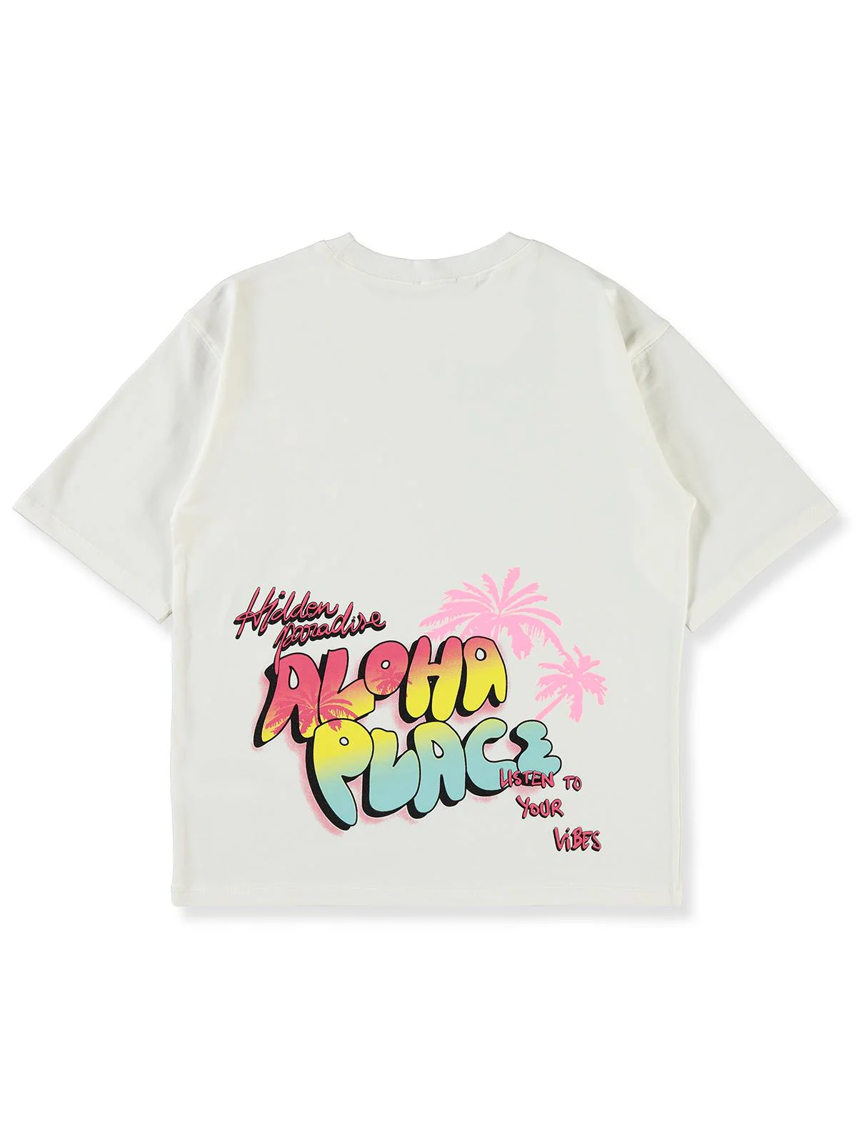 Civil Girls Aloha Place 10-13 Yaş Tişört - Ekru - Image 2
