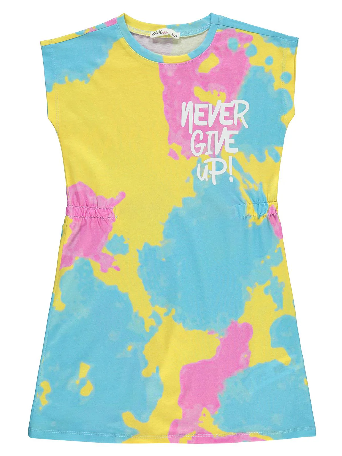 Civil Girls Batik Empirme 6-9 Yaş Elbise - Sarı