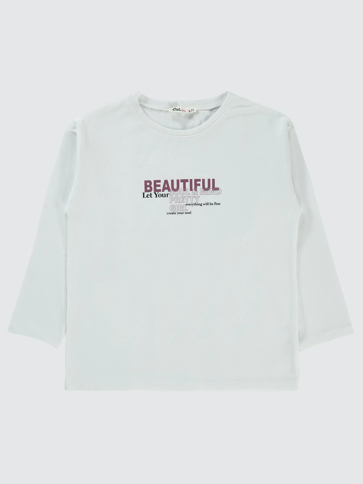 Civil Girls Beautiful Baskılı 6-9 Yaş Sweatshirt - Beyaz - Image 2